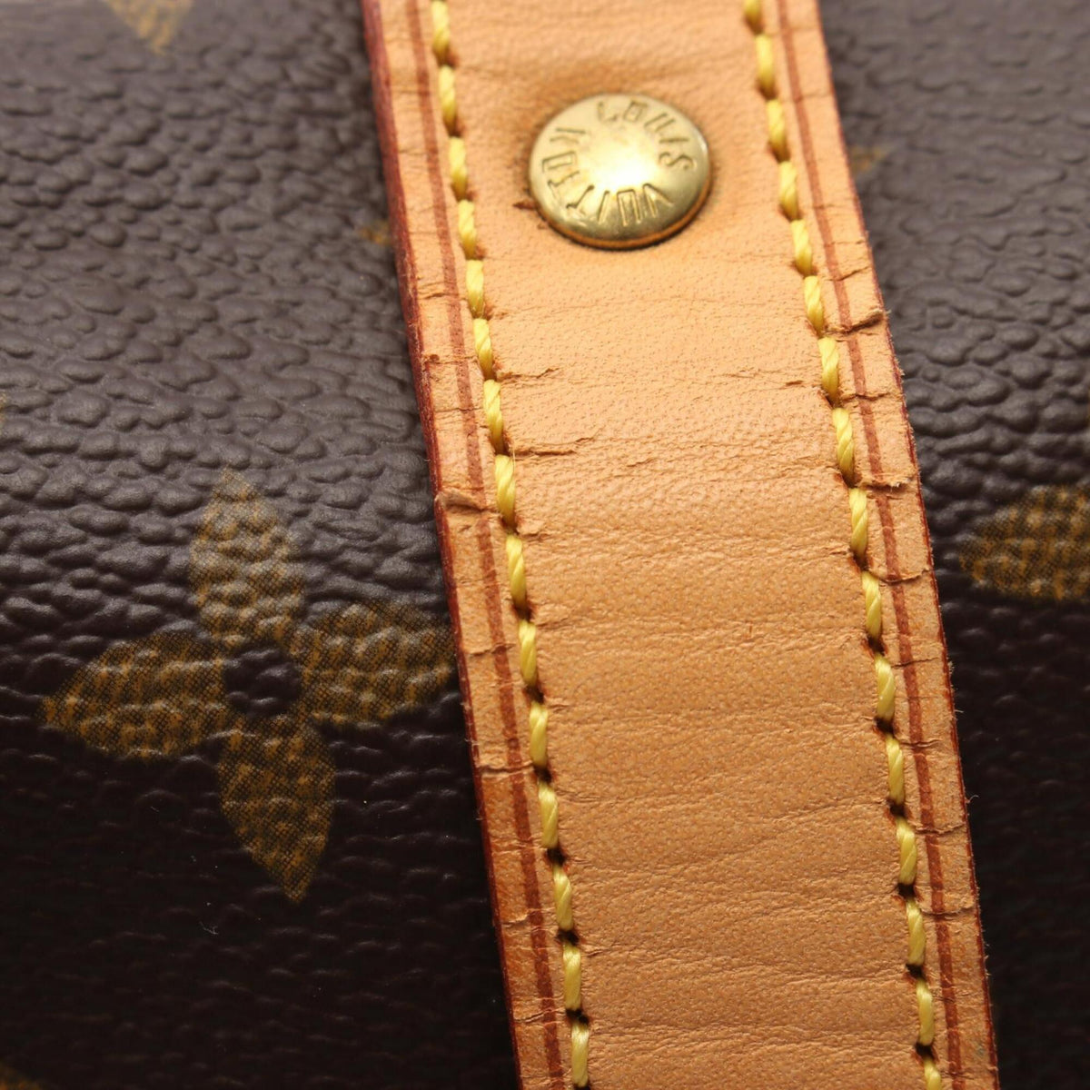 Louis Vuitton Brown Coated Canvas Leather Handbag Shoulder Bag (Pre-Owned)