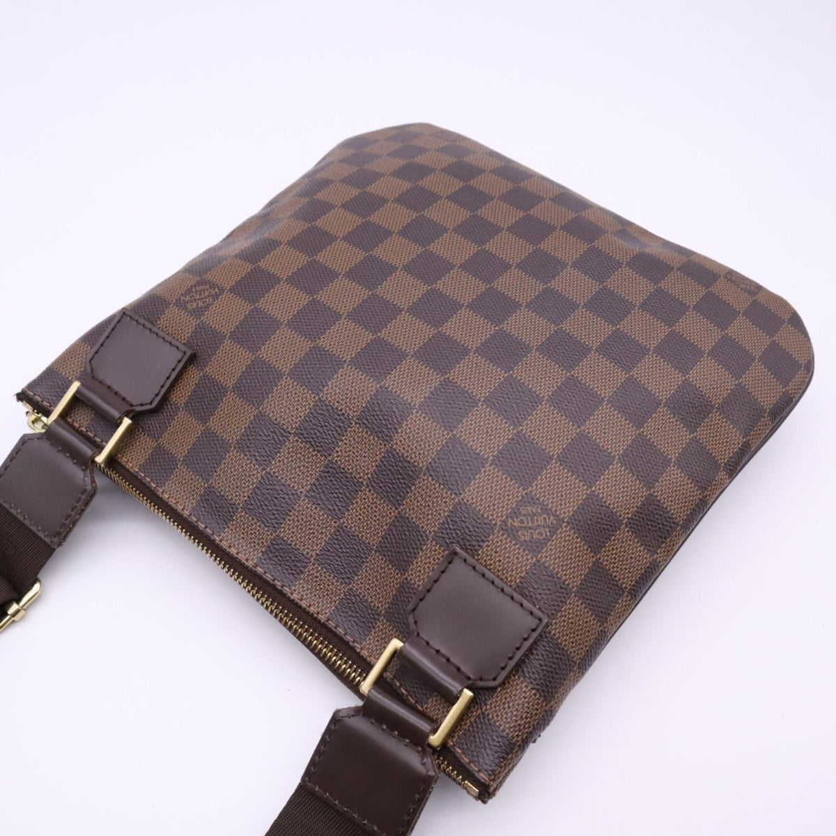 Louis Vuitton Beige Brown Coated Canvas Leather Pochette Shoulder Bag (Pre-Owned)