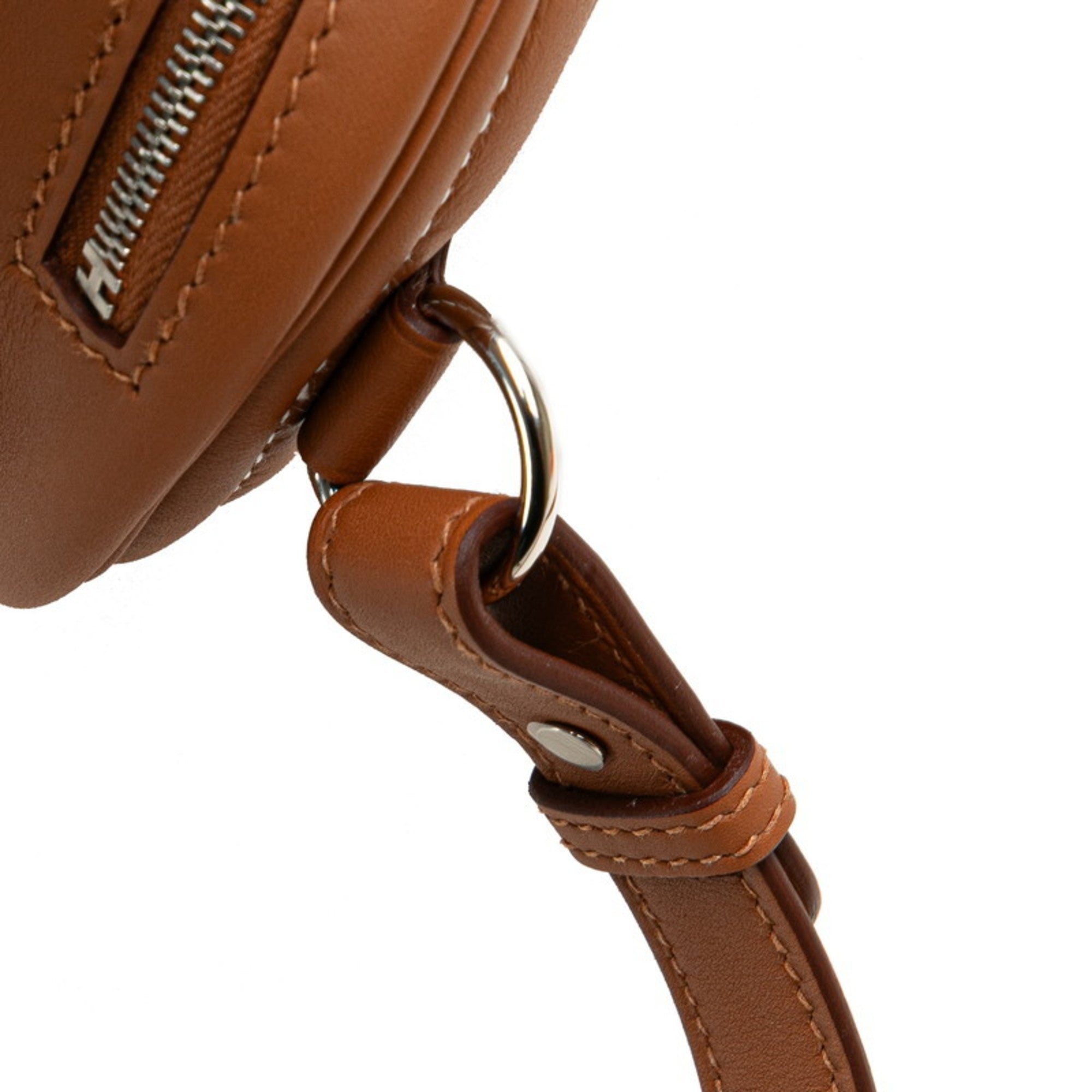Hermes Gold Brown Leather Fanny Pack Sling Bag (Pre-Owned)