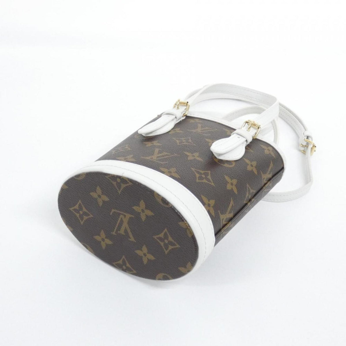 Louis Vuitton Blanc Marron Monogram Monogram Leather Handbag (Pre-Owned)