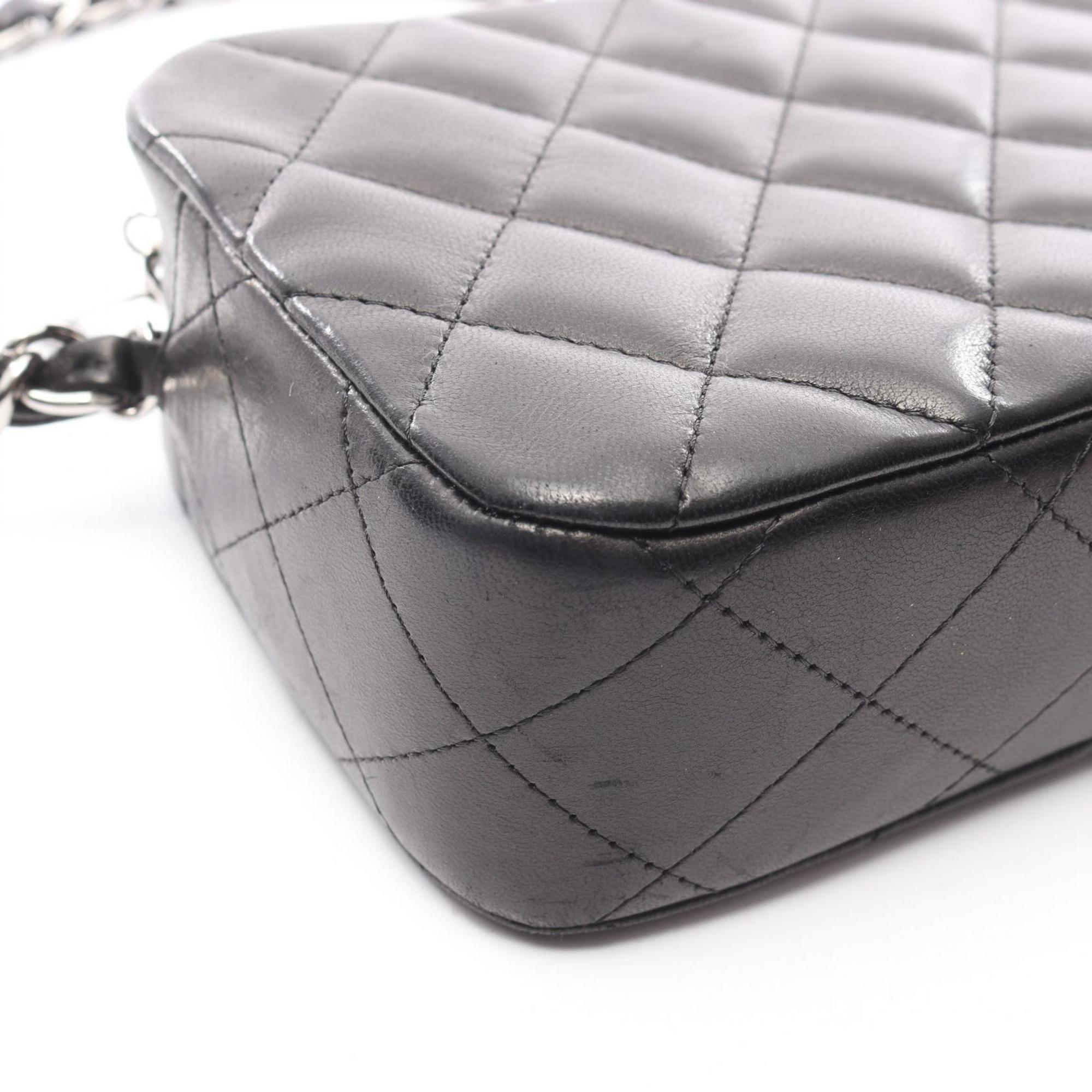 Chanel Black Leather Handbag Shoulder Bag (Pre-Owned)