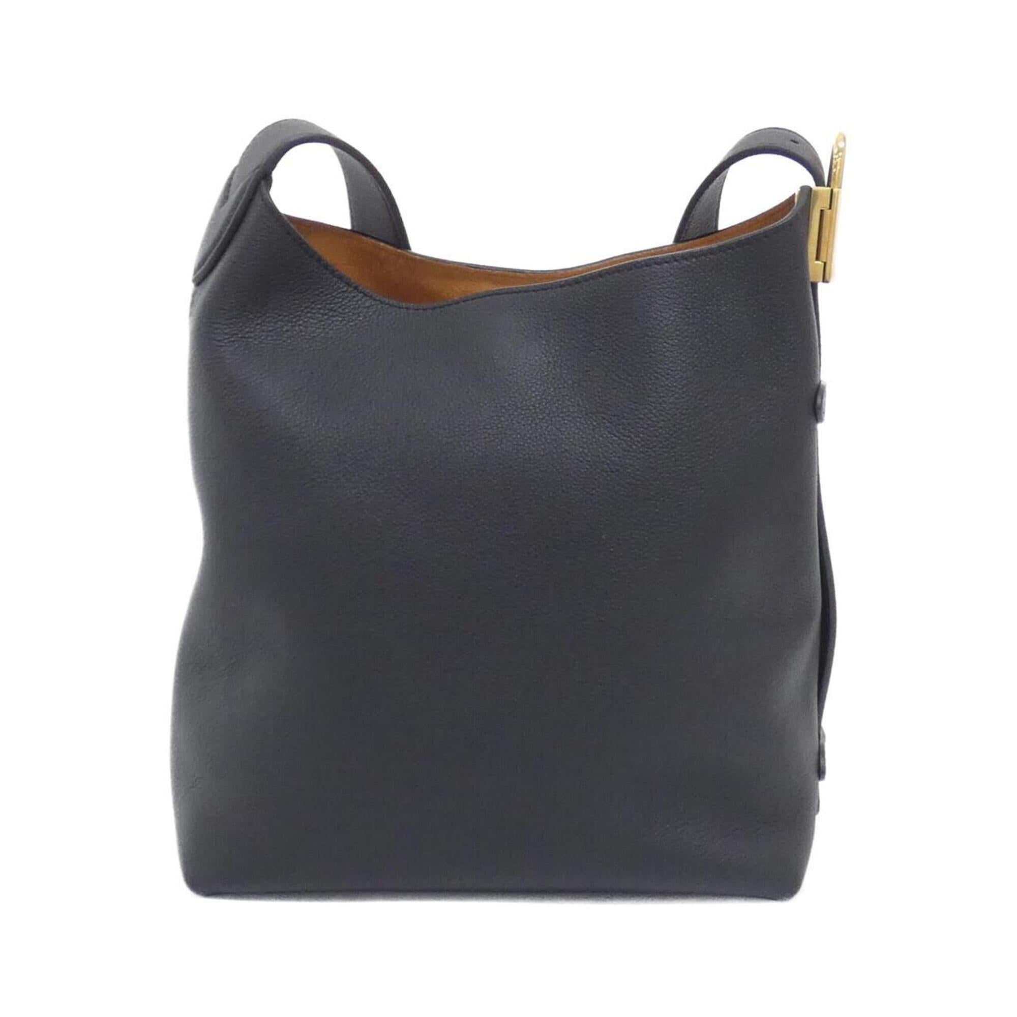 Louis Vuitton Black Leather Pouch Shoulder Bag (Pre-Owned)