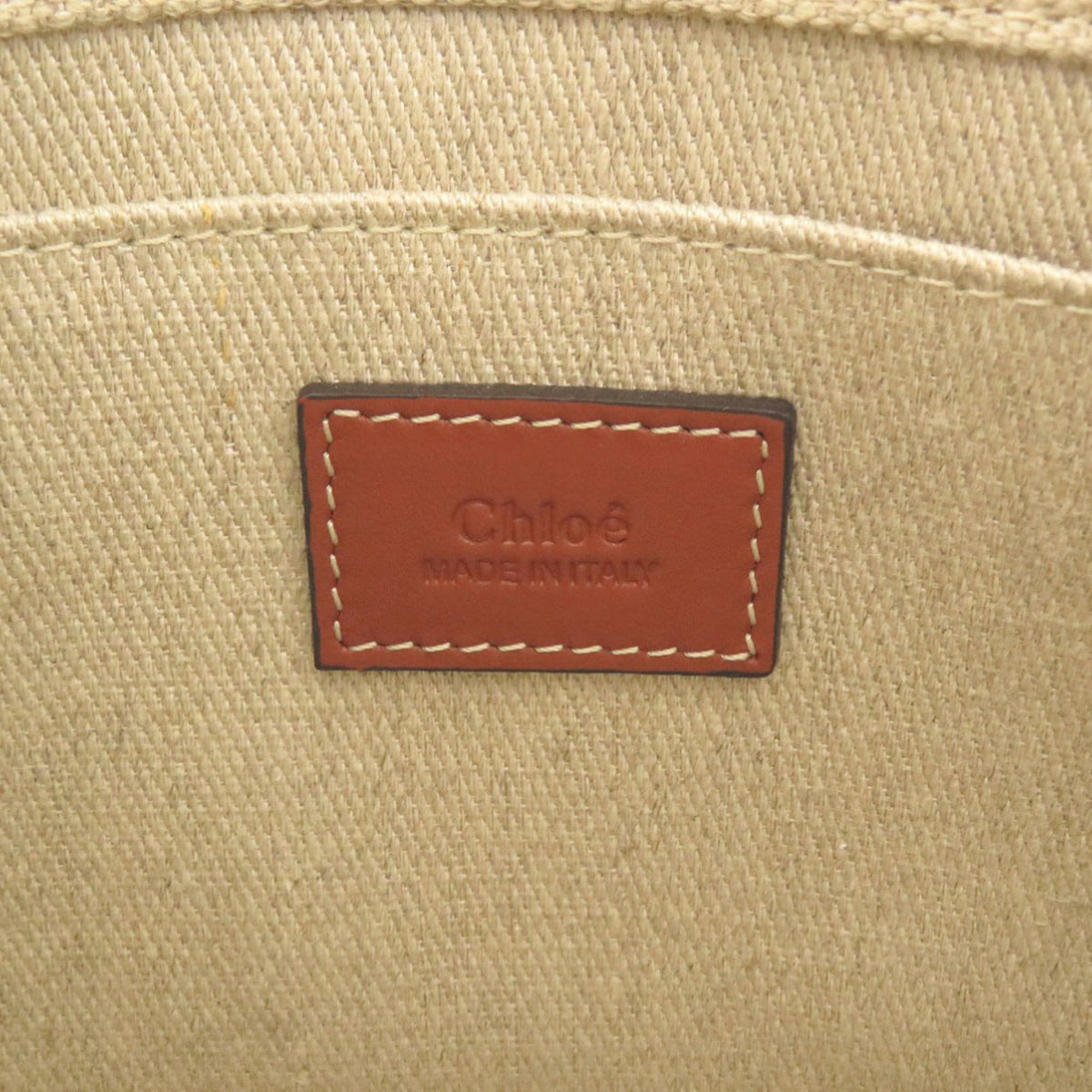 Chloé Beige Leather Cotton Handbag Tote Bag (Pre-Owned)