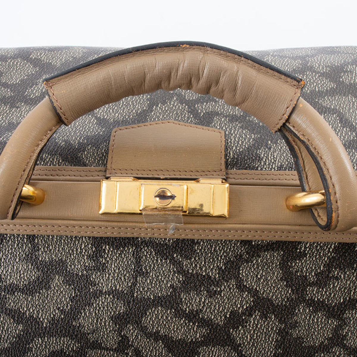 Yves Saint Laurent Beige Brown Pvc Handbag (Pre-Owned)