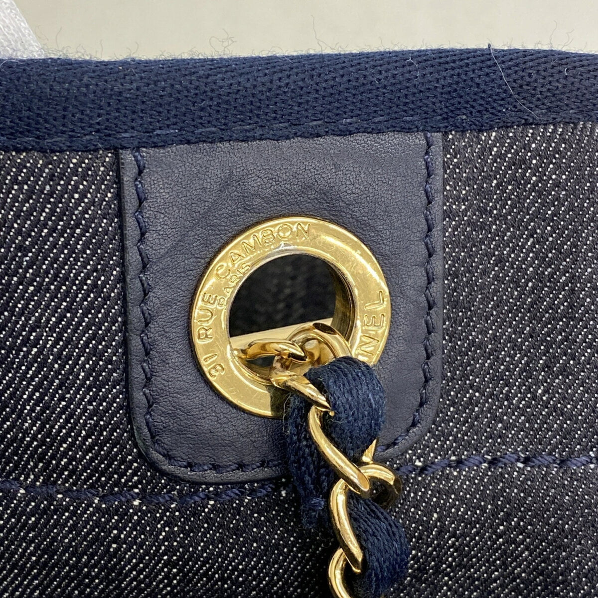 Chanel Navy Denim Tote Bag (Pre-Owned)