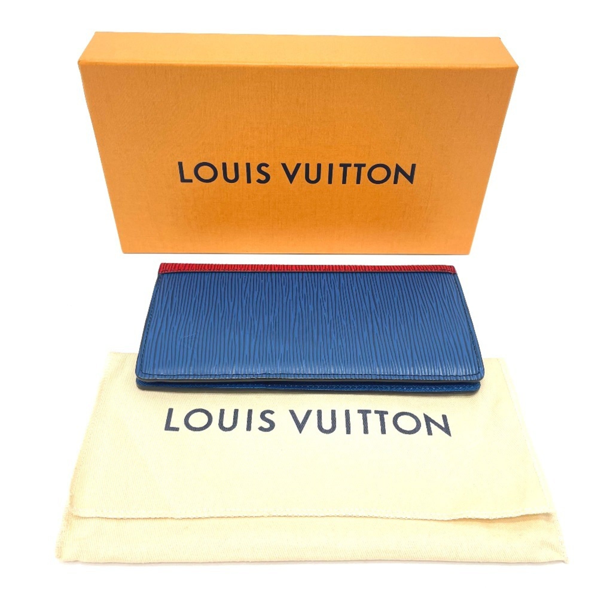 Louis Vuitton Epi Blue Green Red Color Epi Leather Long Wallet (Bi-Fold) (Pre-Owned)