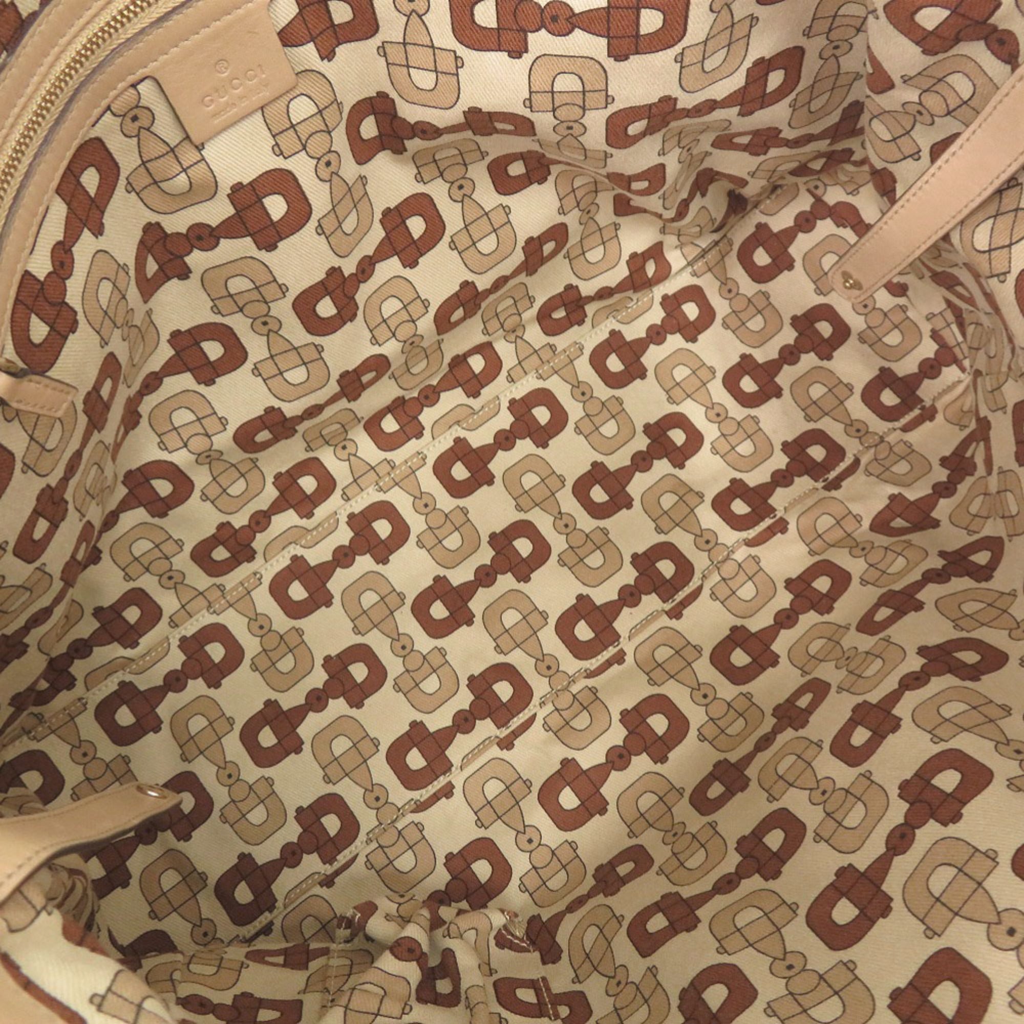 Gucci Beige Leather Handbag Tote Bag (Pre-Owned)