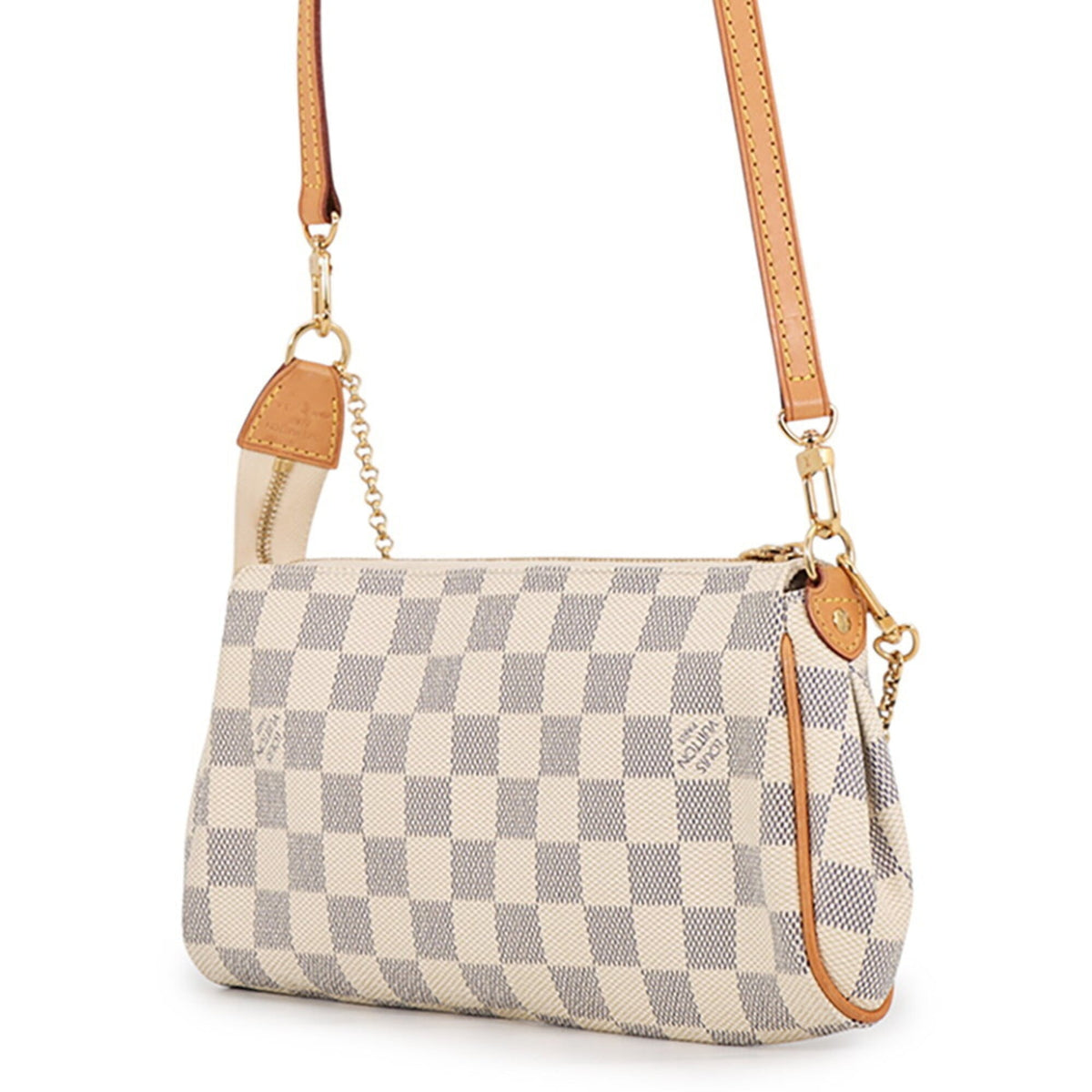 Louis Vuitton Beige Damier Azur Clutch Bag Shoulder Bag (Pre-Owned)