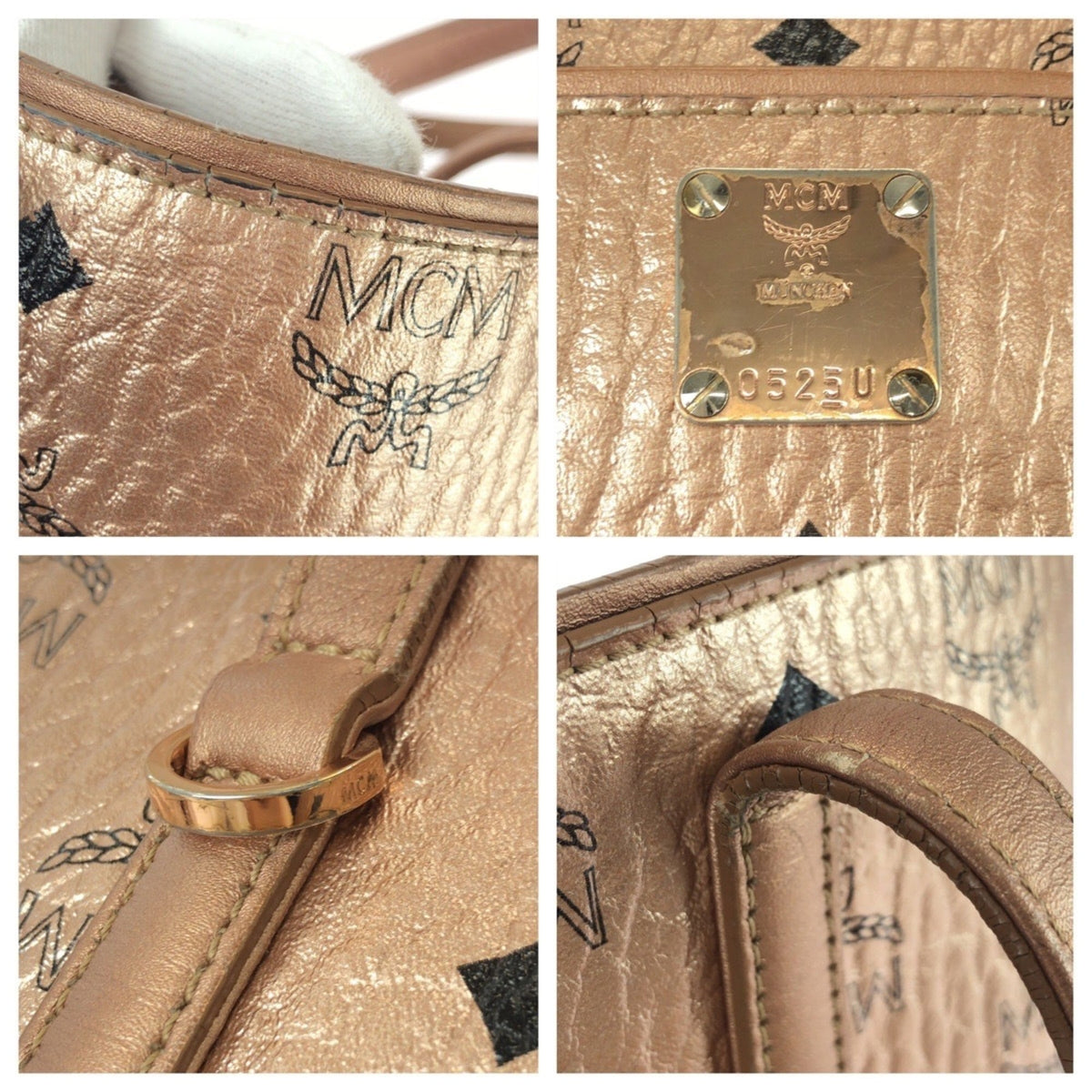 Mcm Champagne Gold Pvc Leather Shoulder Bag Tote Bag (Pre-Owned)