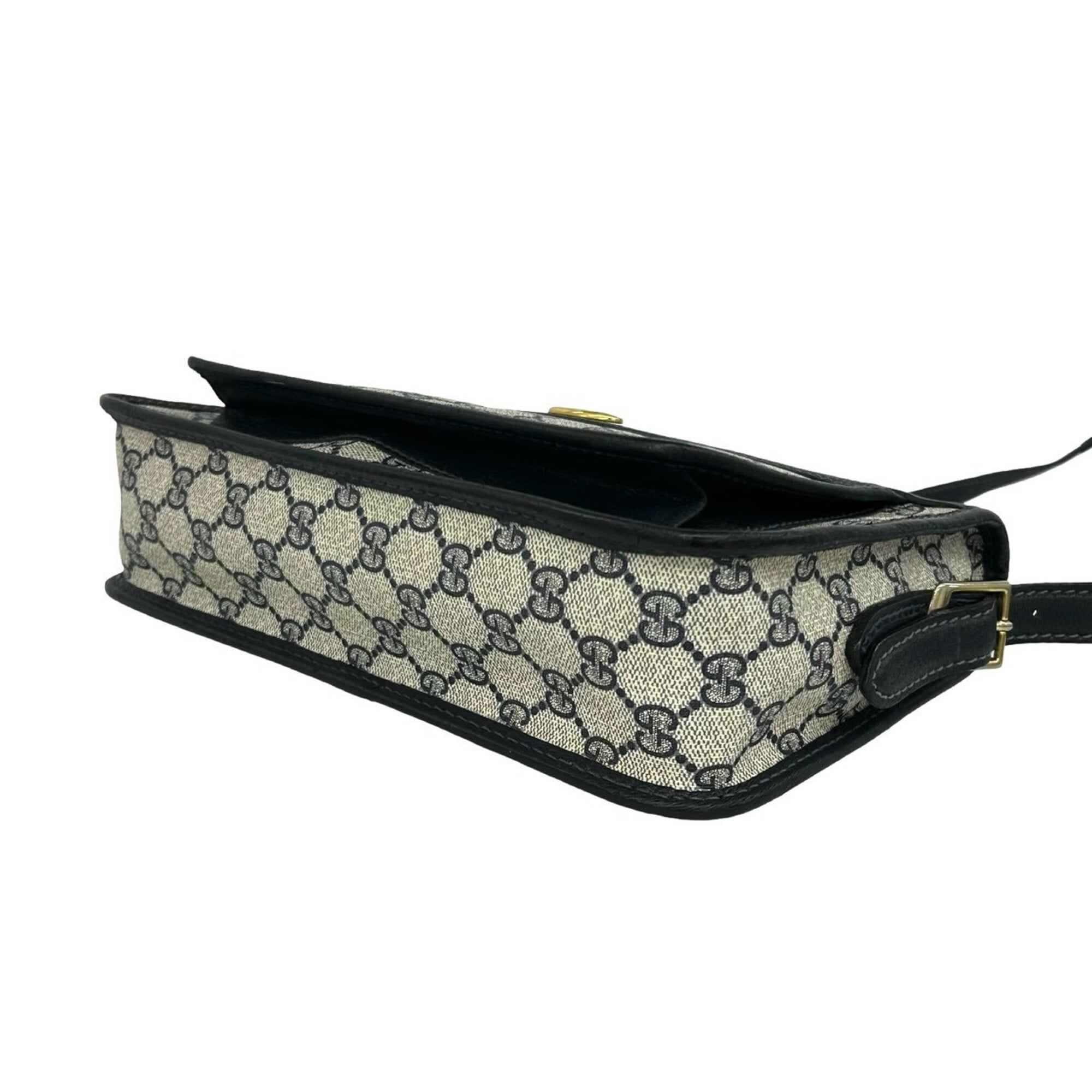 Gucci Navy Leather Pvc Pochette Shoulder Bag (Pre-Owned)