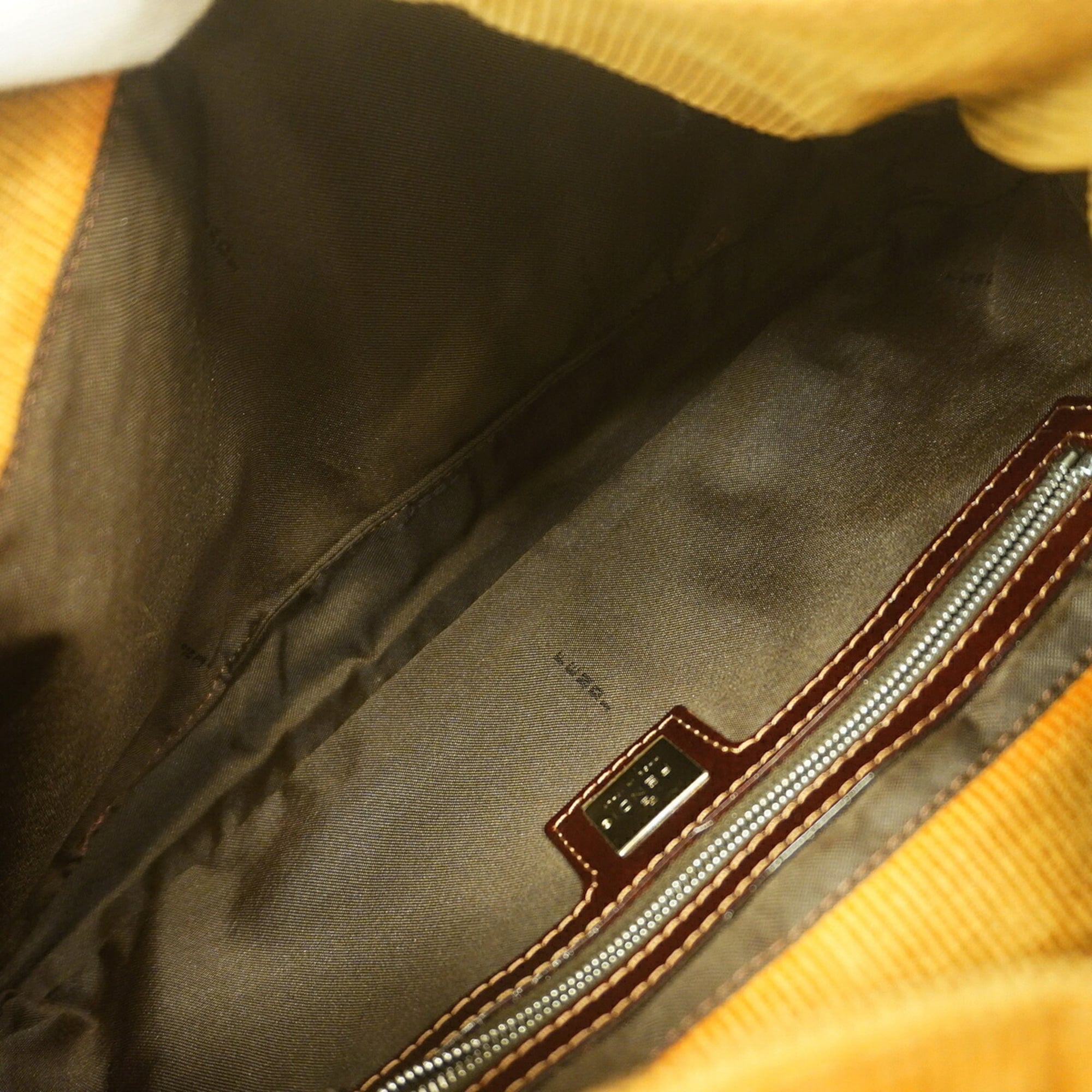 Fendi Ochre Cord Handbag (Pre-Owned)