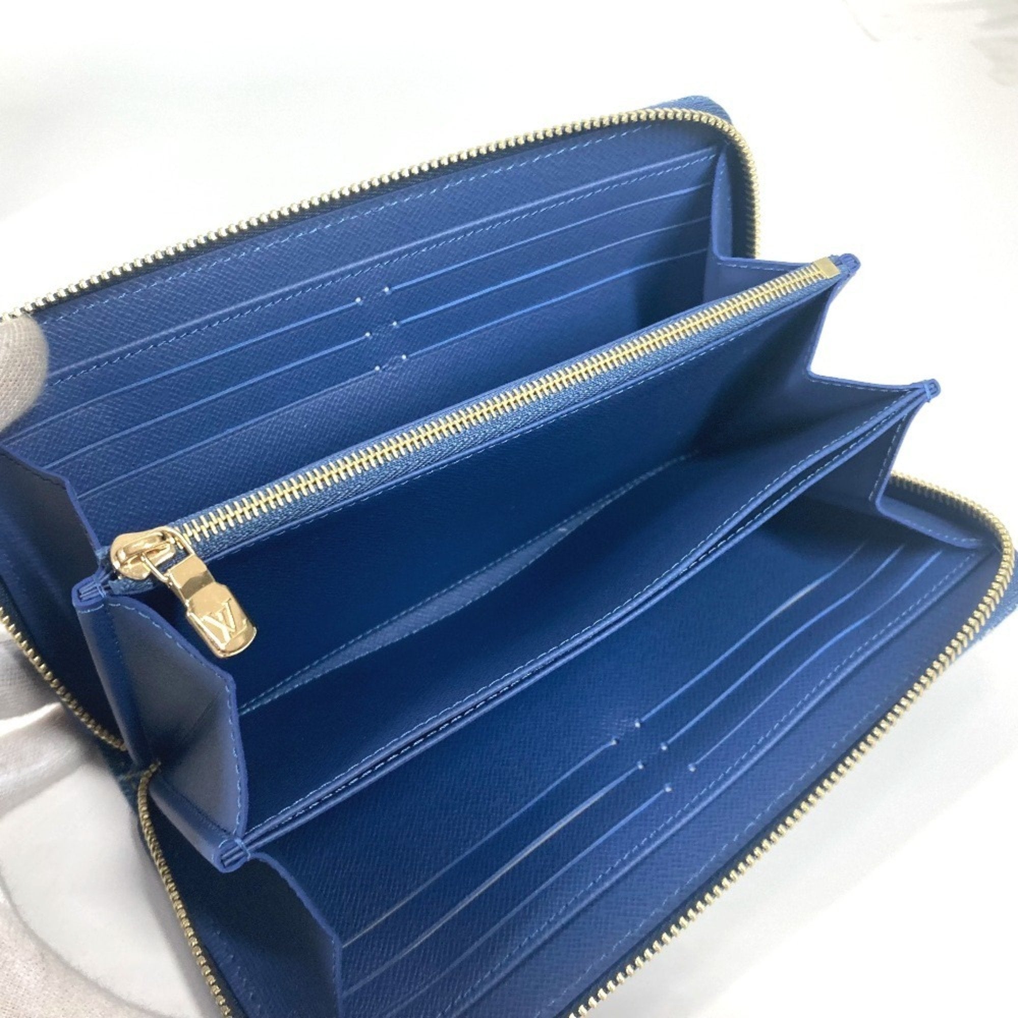 Louis Vuitton Monogram Denim Blue Long Wallet (Bi-Fold) (Pre-Owned)