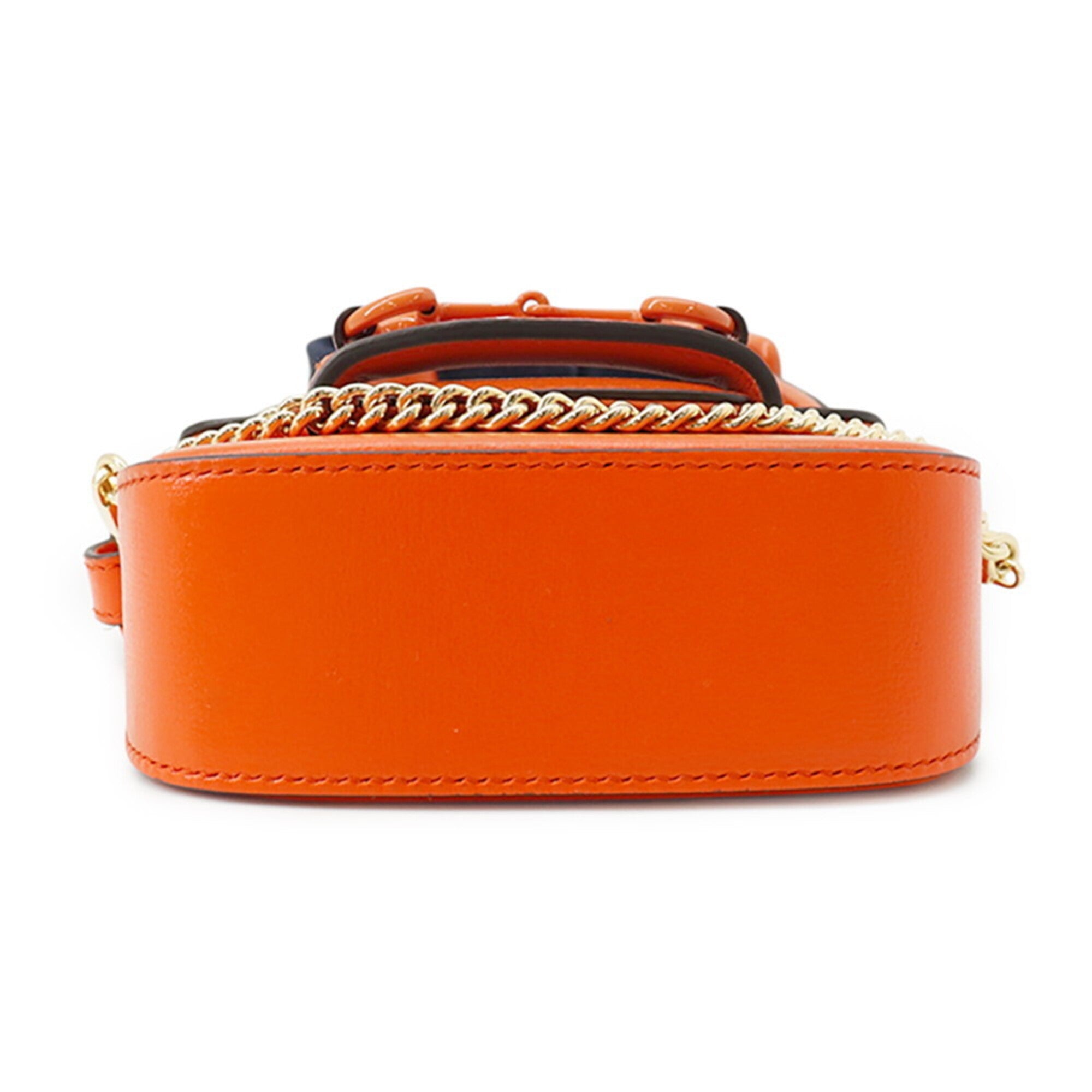 Gucci Horsebit Orange Leather Shoulder Bag (Pre-Owned)