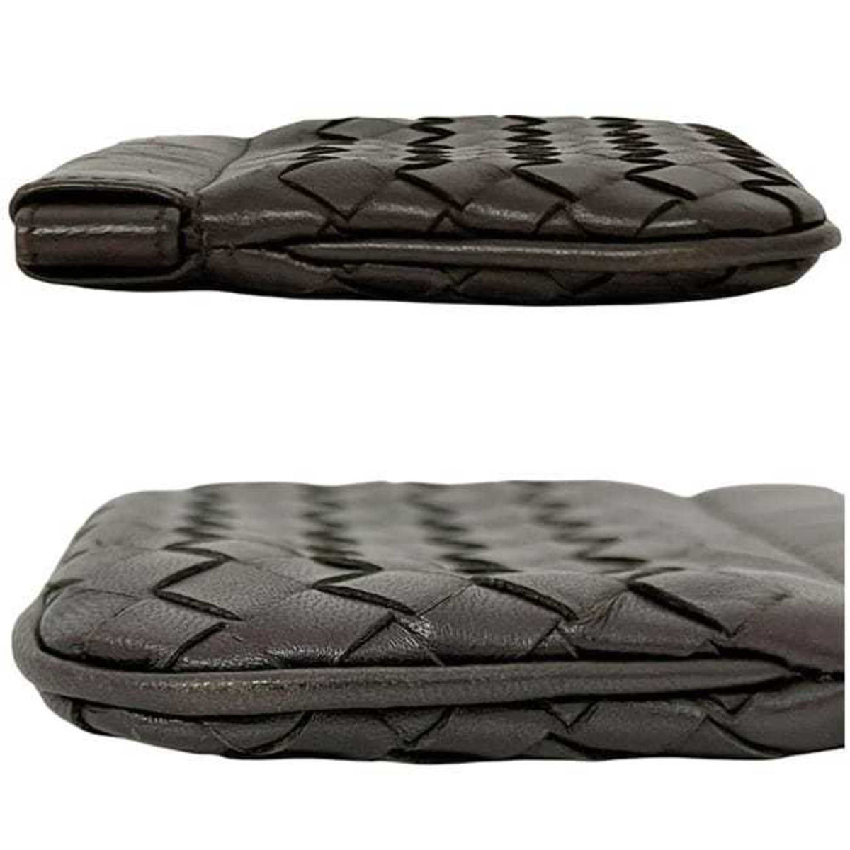 Bottega Veneta Intrecciato Brown Leather Coin Purse/Coin Case (Pre-Owned)