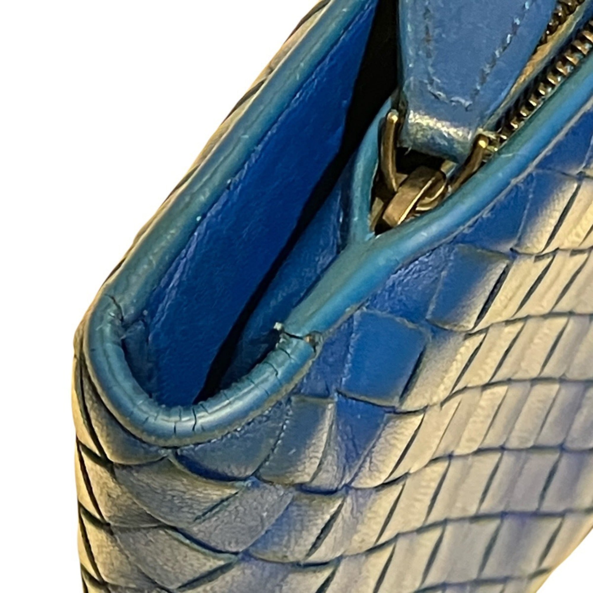 Bottega Veneta Blue Leather Wallet (Bi-Fold) (Pre-Owned)