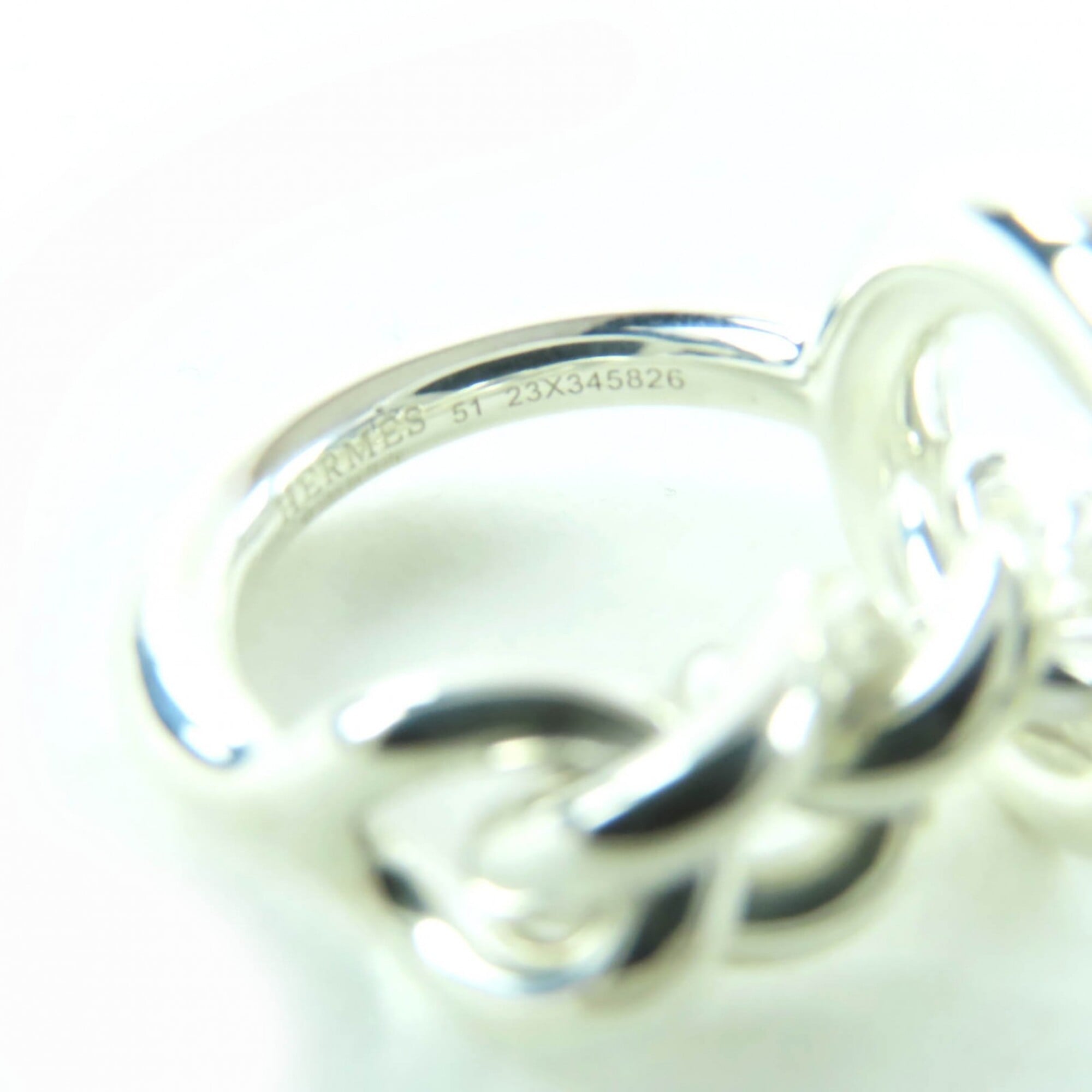 Hermes Silver 925 Band Ring (Pre-Owned)