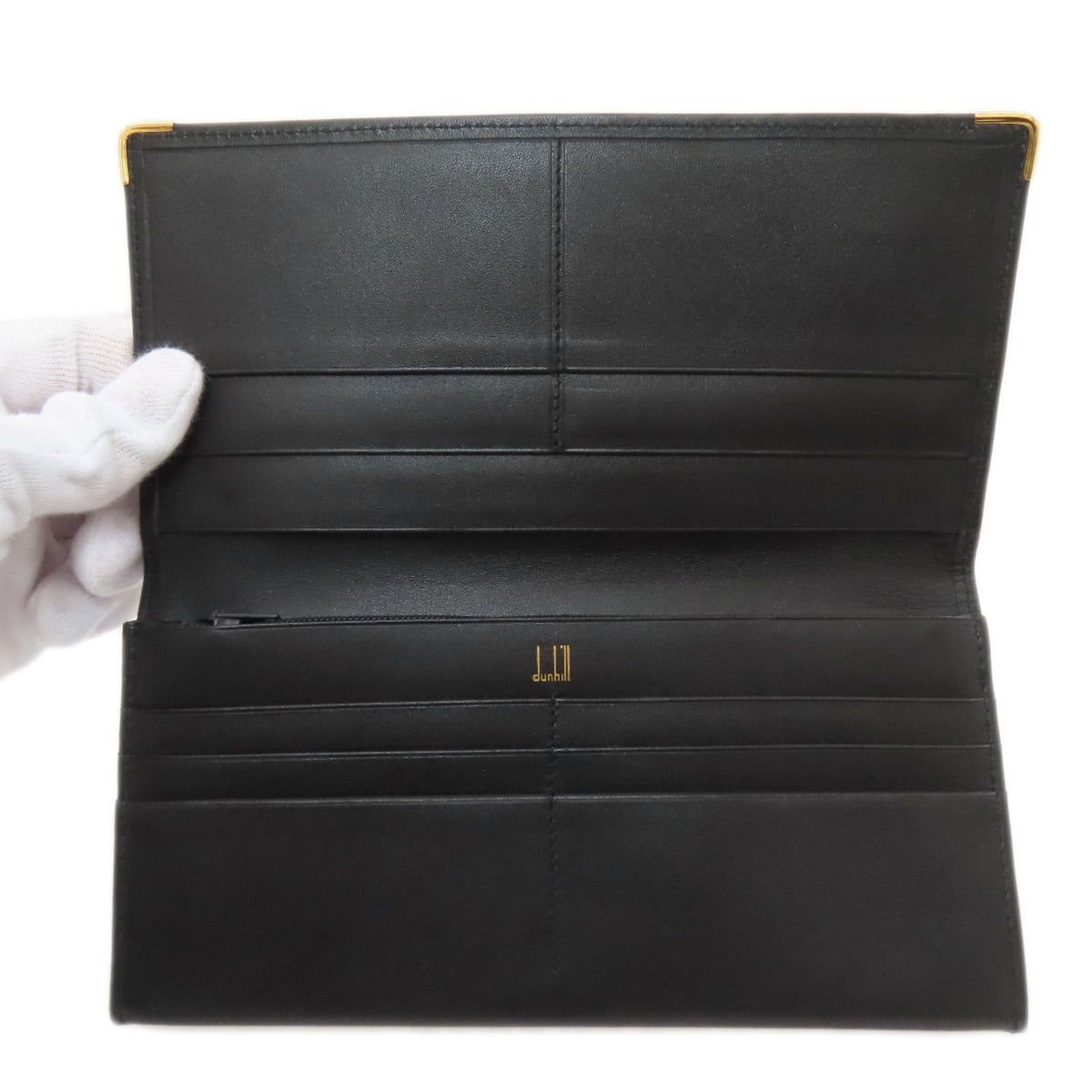 Dunhill Black Leather Long Wallet (Bi-Fold) (Pre-Owned)
