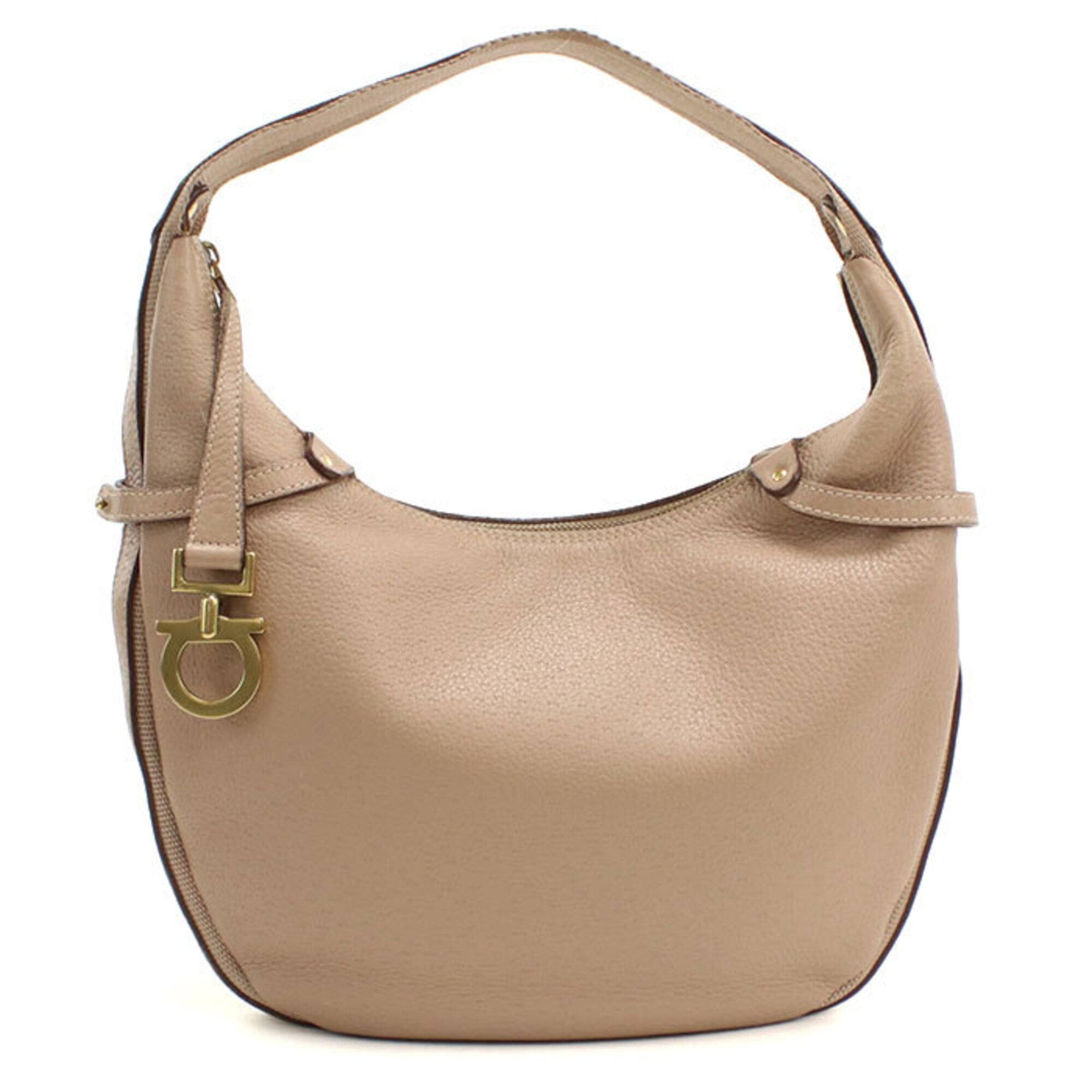 Salvatore Ferragamo Beige Leather Shoulder Bag (Pre-Owned)