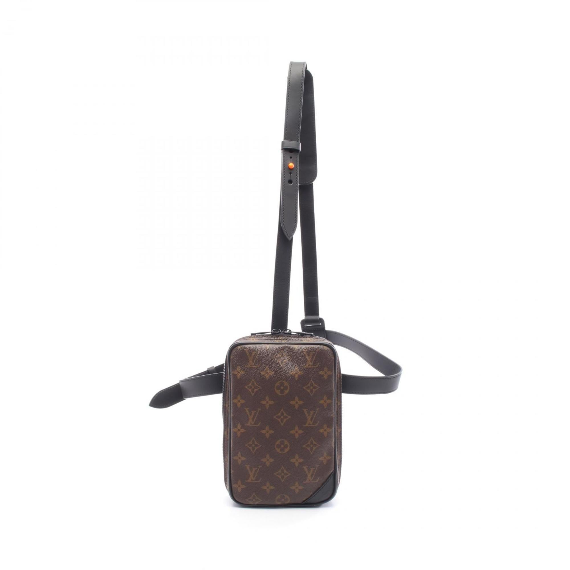 Louis Vuitton Black Brown Coated Canvas Leather Fanny Pack (Pre-Owned)