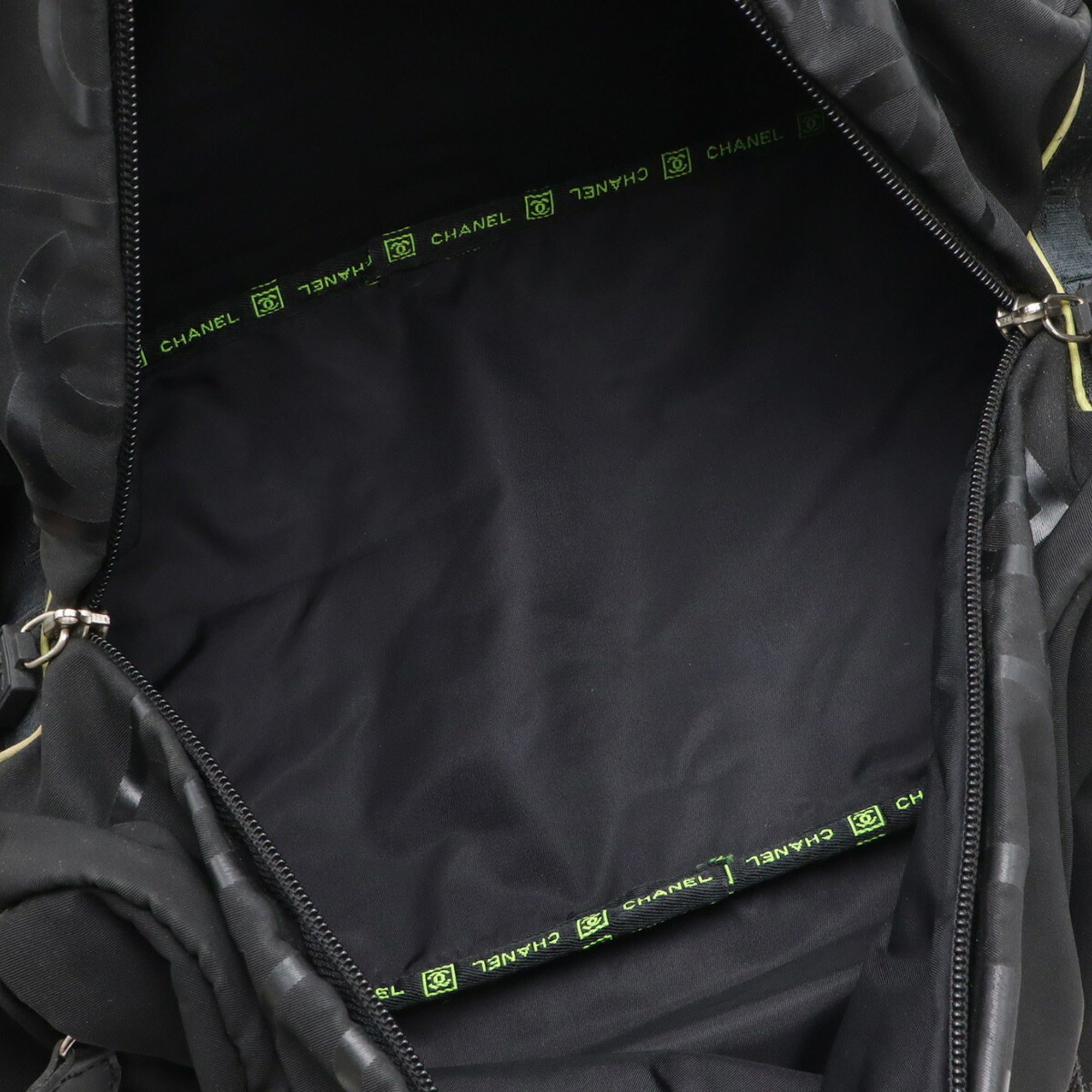 Chanel Black Yellow Nylon Rubber Boston Bag Shoulder Bag (Pre-Owned)