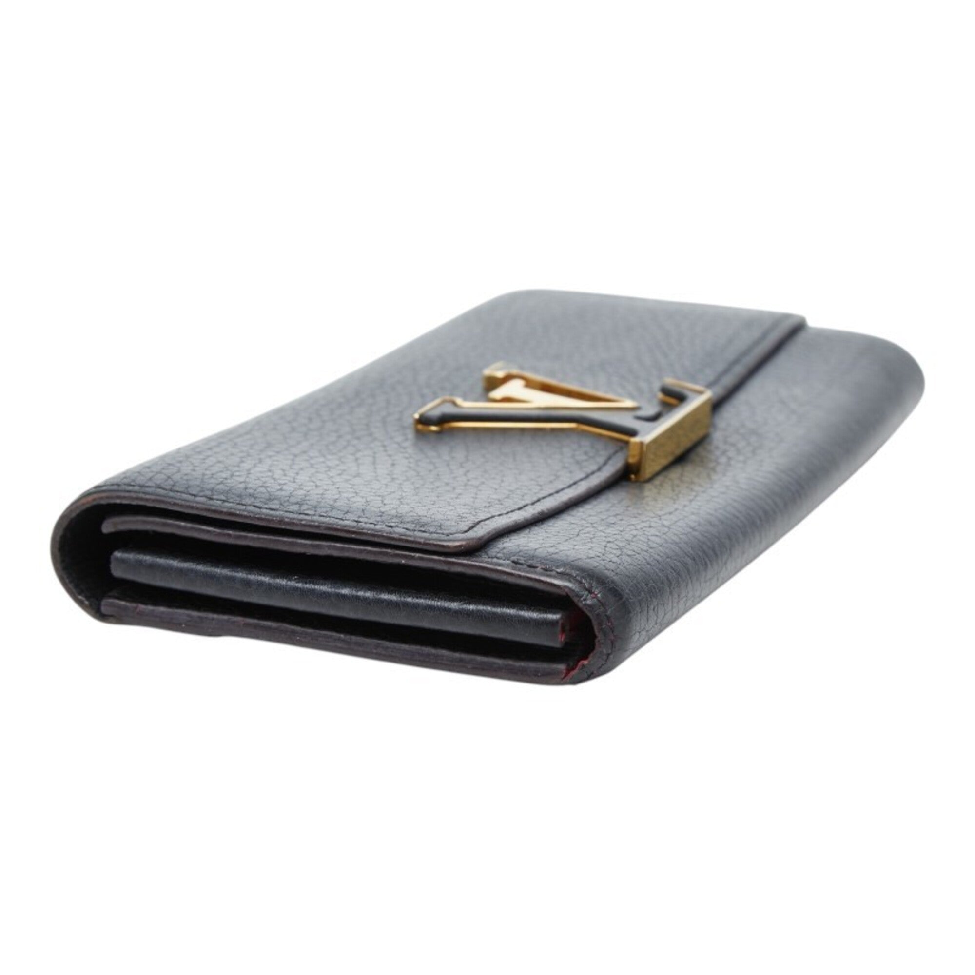 Louis Vuitton Black Leather Wallet (Bi-Fold) (Pre-Owned)