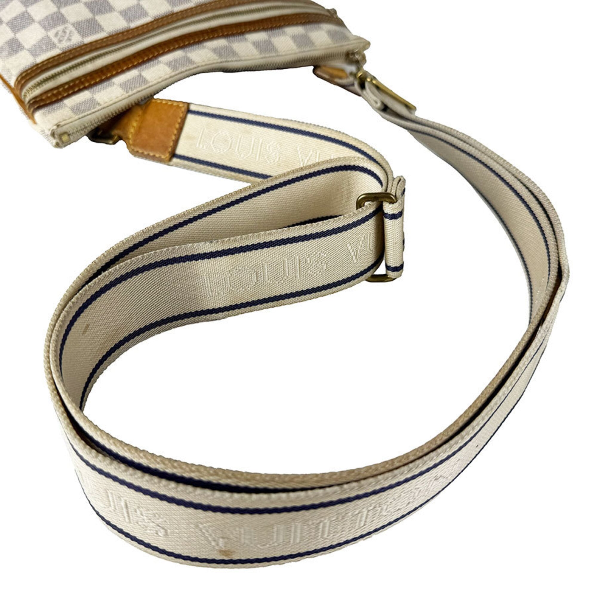Louis Vuitton Ivory Damier Azur Canvas Pochette Shoulder Bag (Pre-Owned)