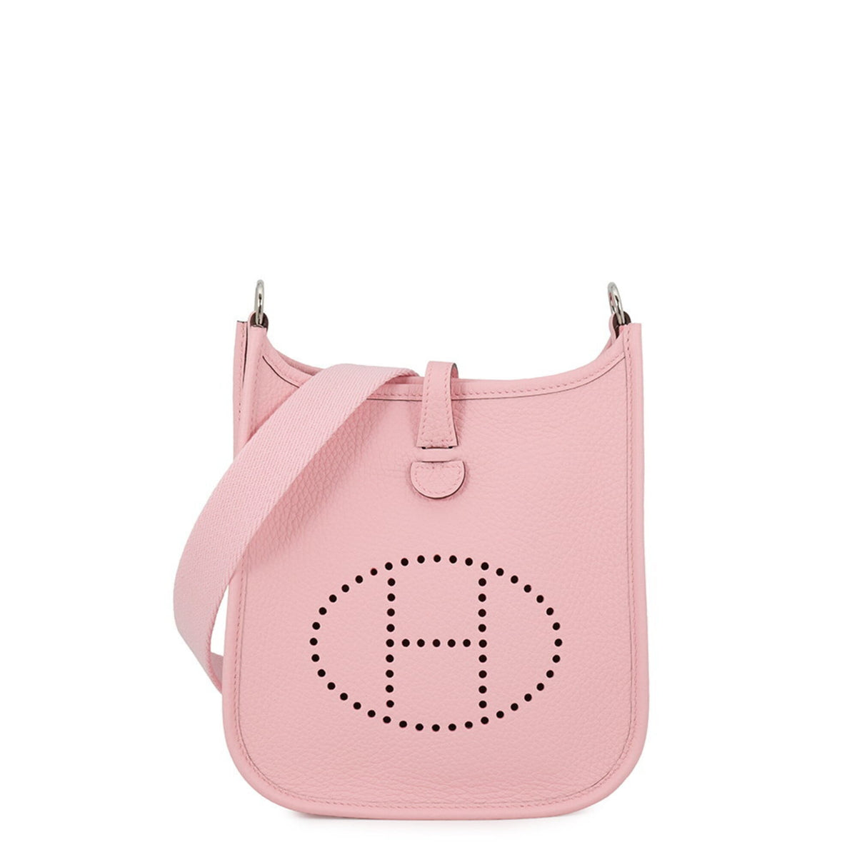 Hermes Evelyne Rose Sakura Taurillon Clemence Leather Handbag Shoulder Bag