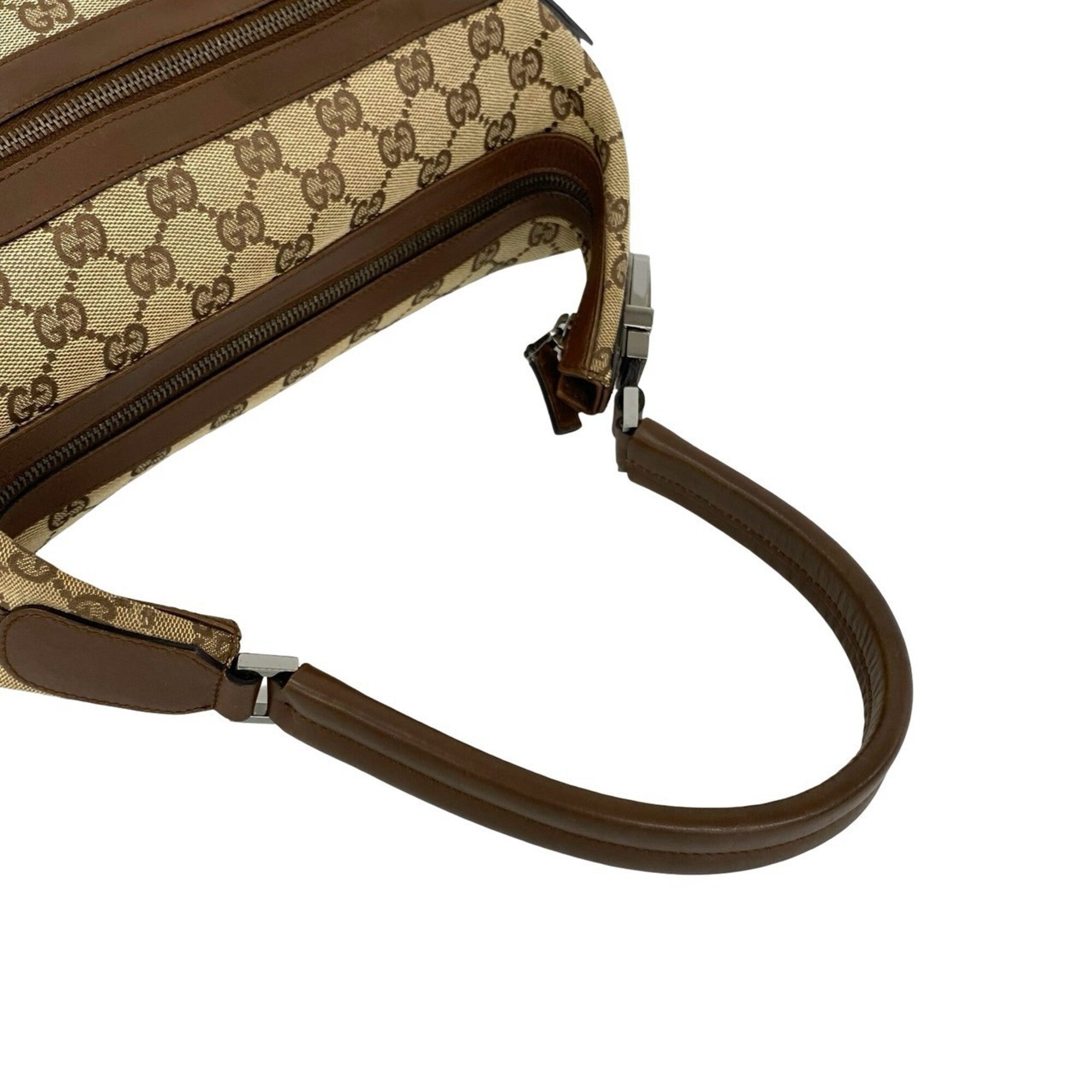 Gucci Brown Canvas Leather Shoulder Bag Tote Bag (Pre-Owned)