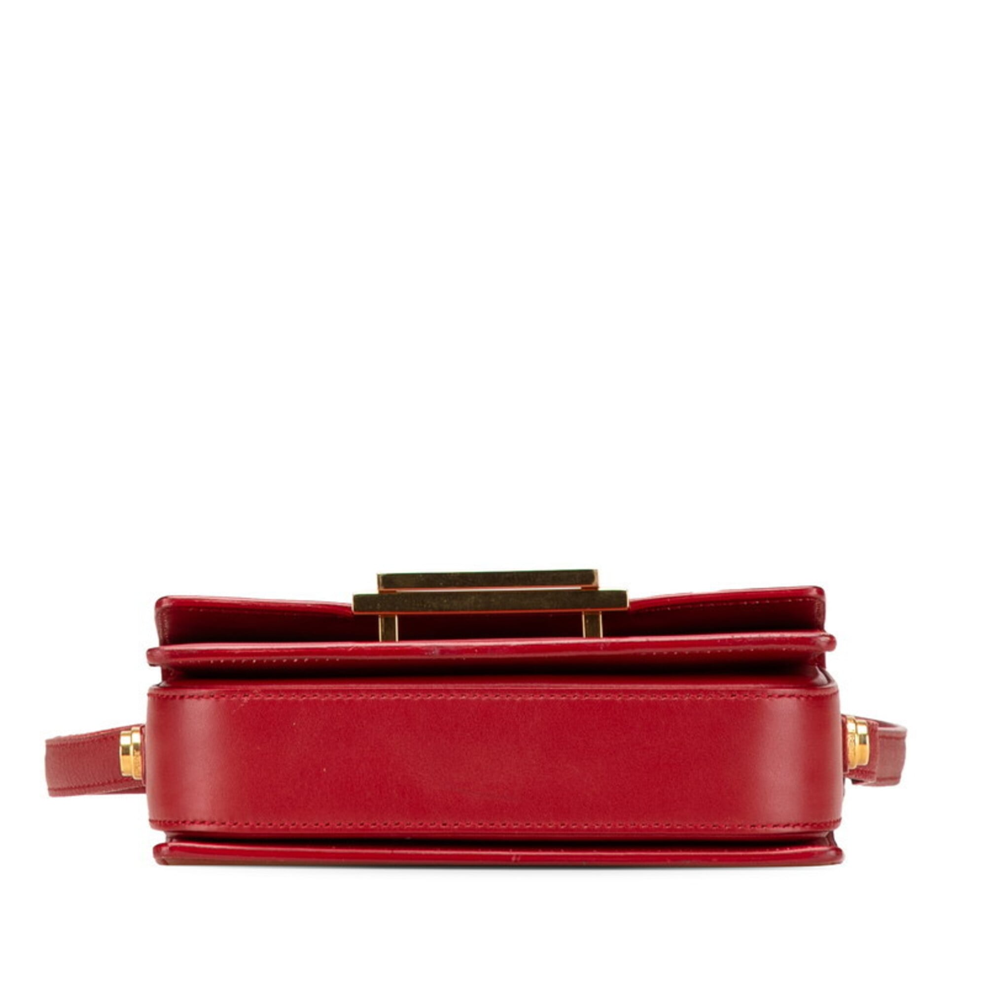 Saint Laurent Red Color Leather Shoulder Bag (Pre-Owned)