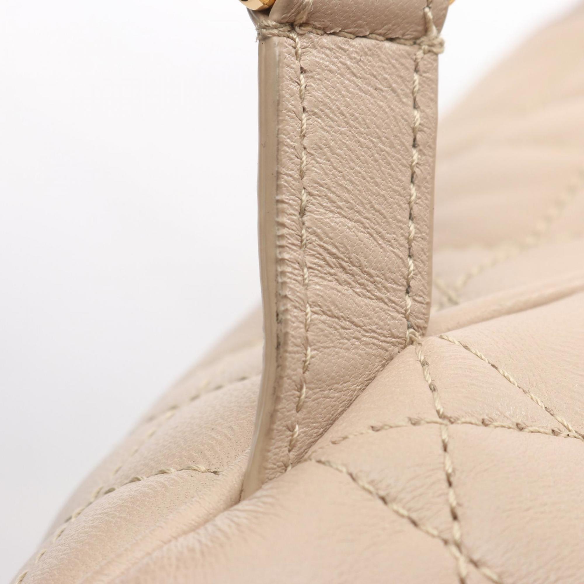 Christian Dior Beige Leather Backpack Handbag (Pre-Owned)