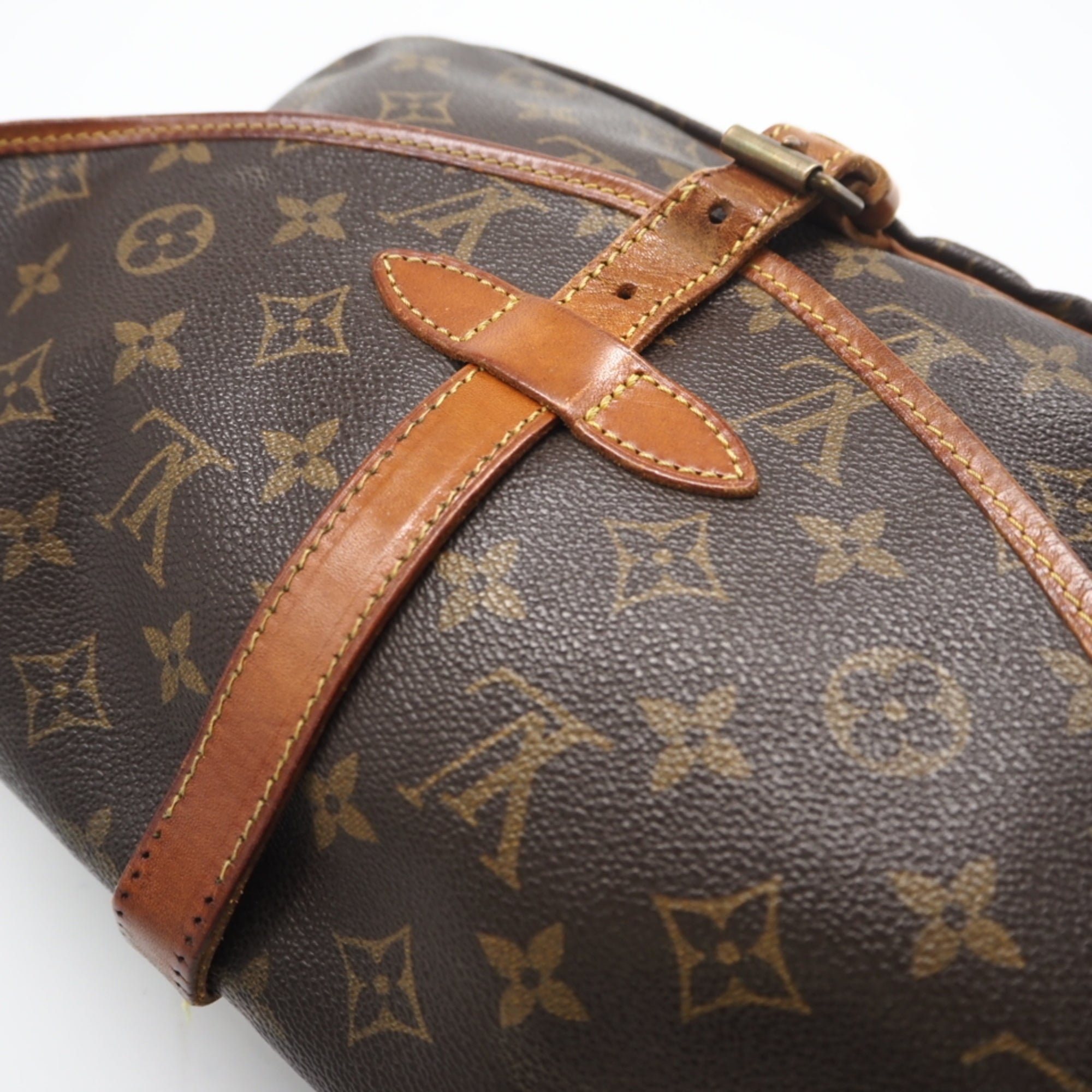 Louis Vuitton Monogram Brown Coated Canvas Leather Shoulder Bag (Pre-Owned)