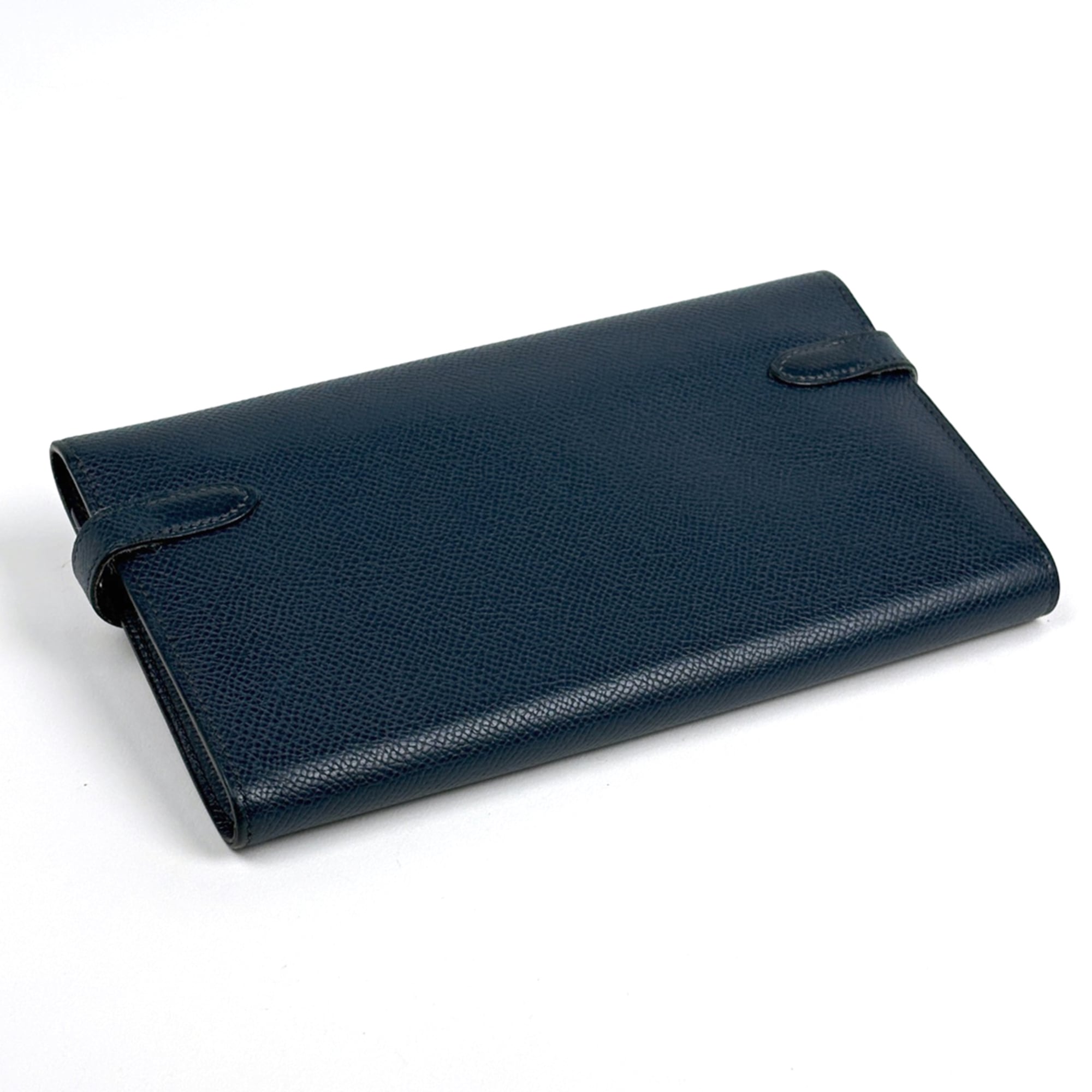 Hermes Kelly Blue Epsom Leather Long Wallet (Bi-Fold) (Pre-Owned)