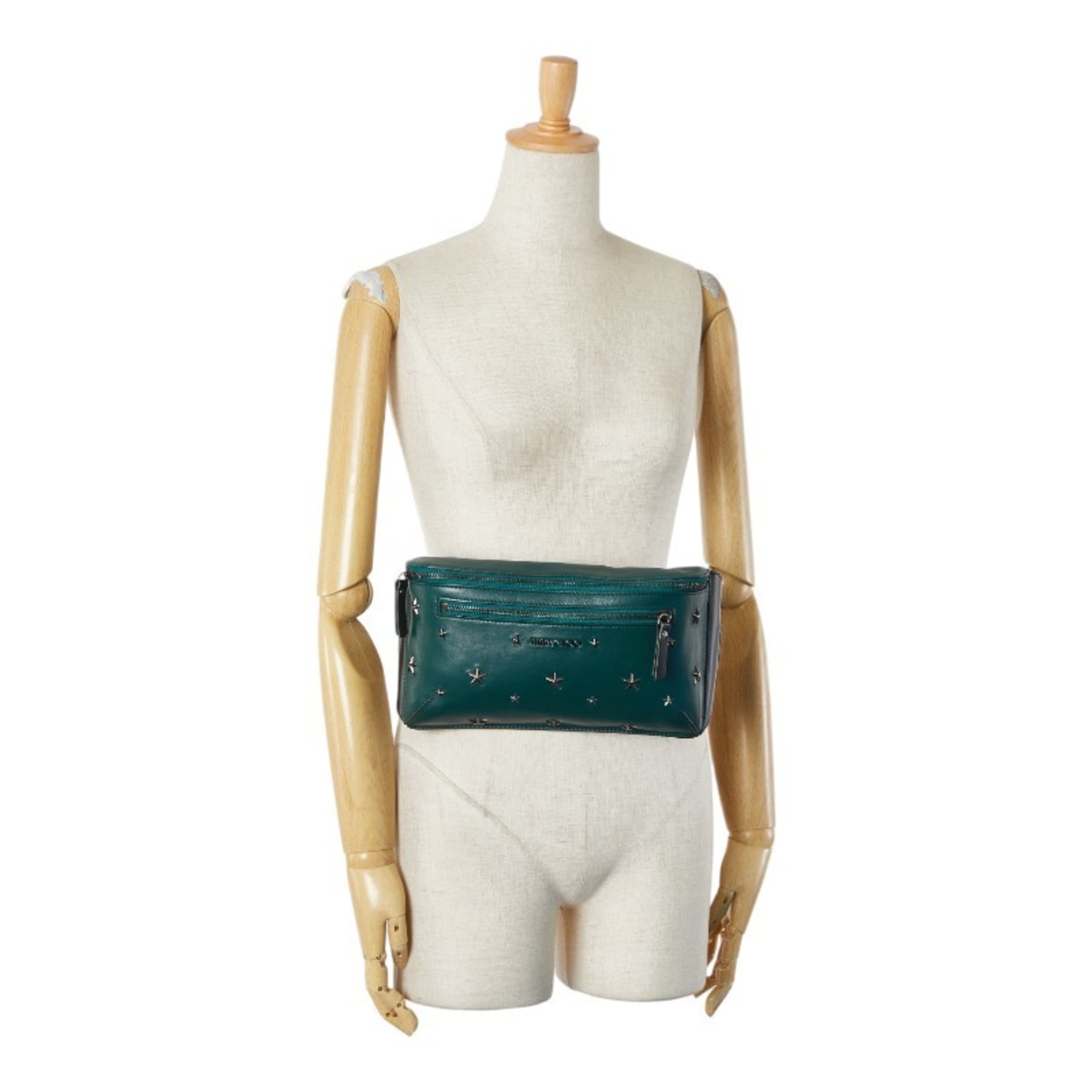 Jimmy Choo Black Green Leather Sling Bag (Pre-Owned)