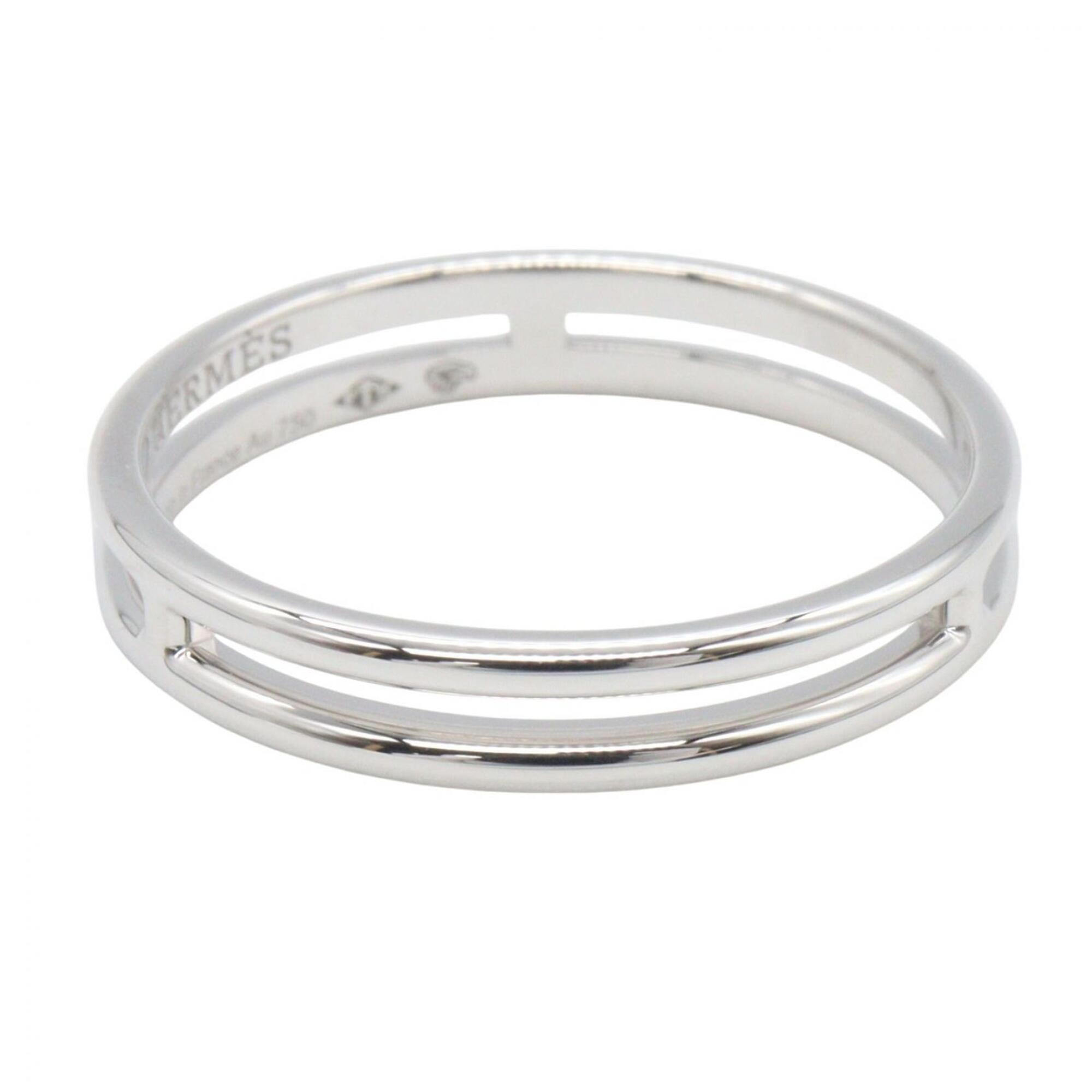 Hermes Silver White Gold (18K) Band Ring (Pre-Owned)