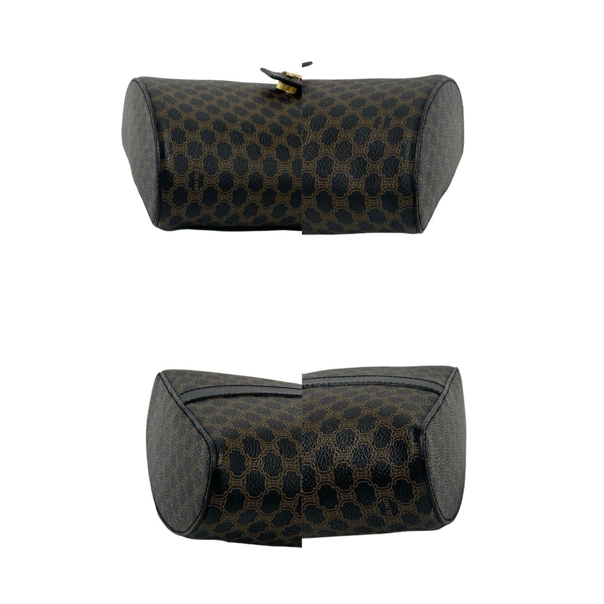 Celine Black Brown Leather Pvc Handbag Shoulder Bag (Pre-Owned)