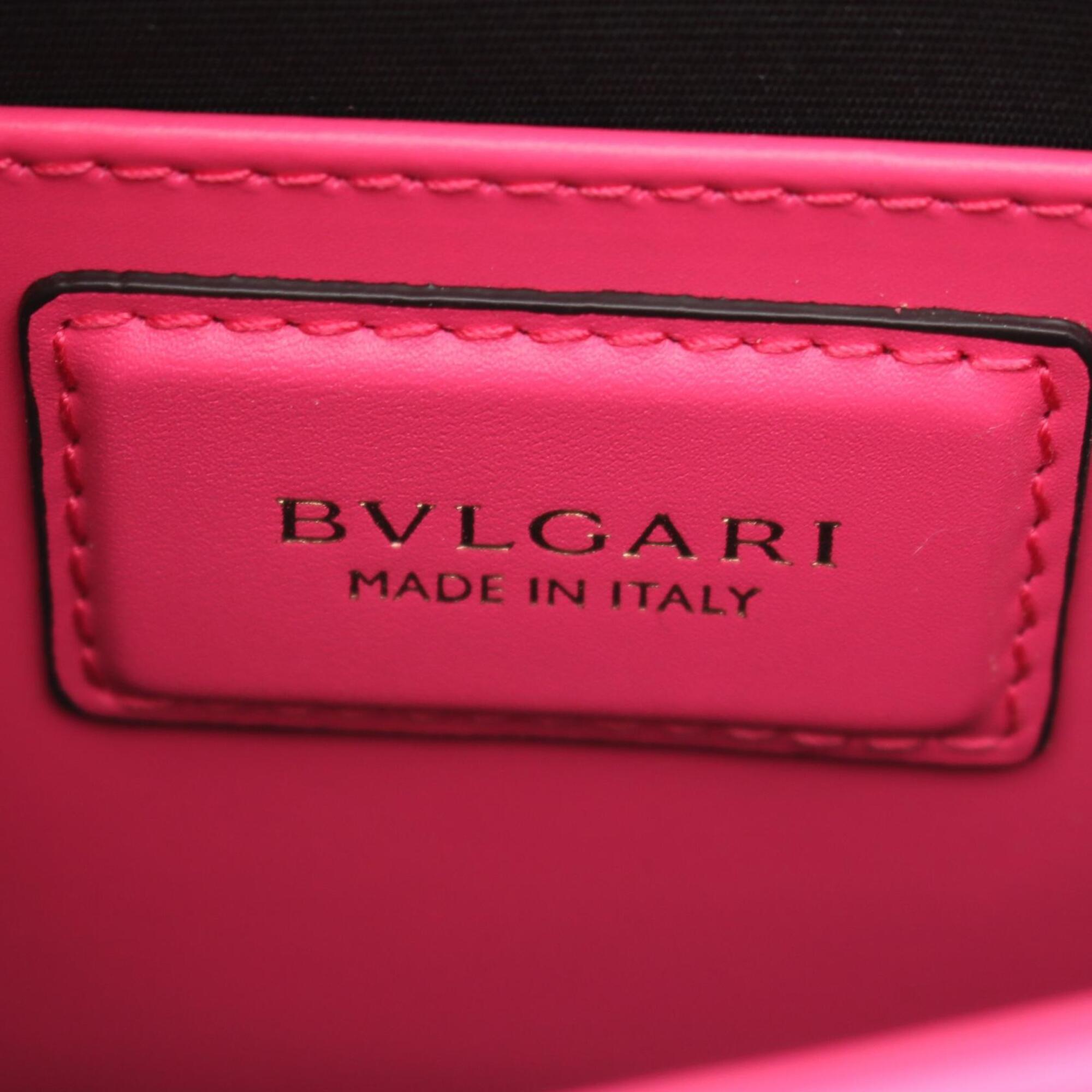 Bvlgari Pink Leather Handbag Shoulder Bag (Pre-Owned)