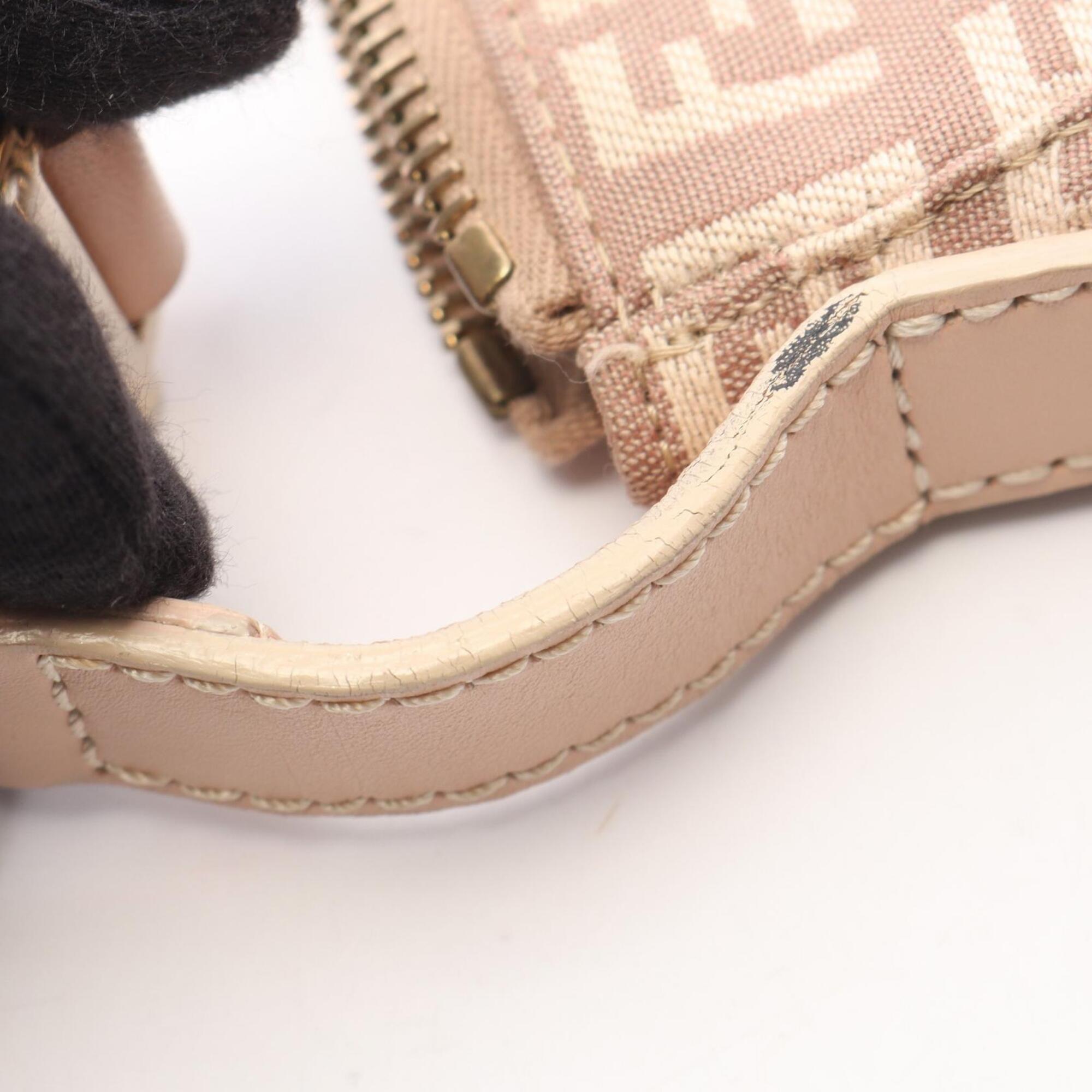Fendi Pink Canvas Leather Handbag Pouch (Pre-Owned)