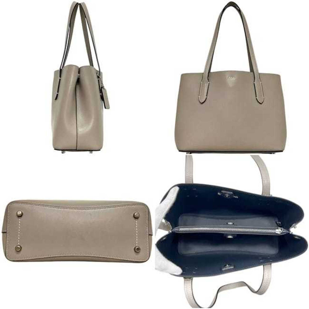 Coach Gray Leather Tote Bag (Pre-Owned)