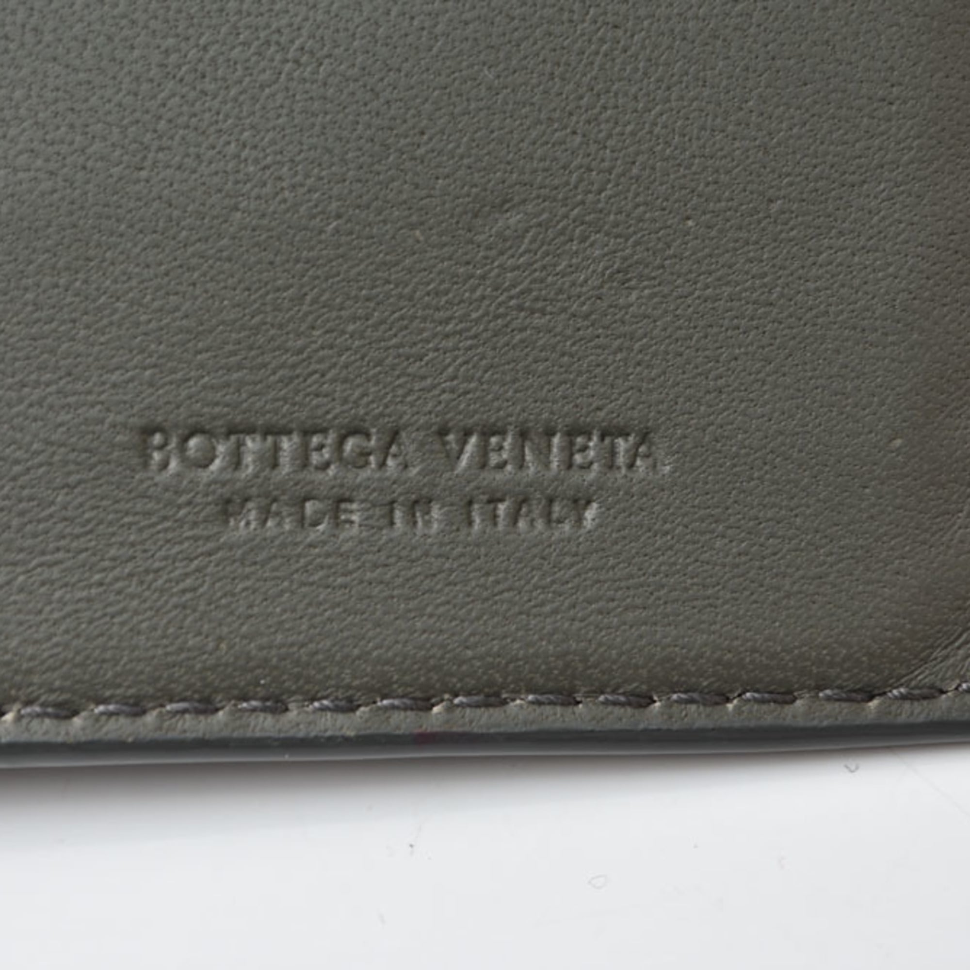 Bottega Veneta Black Khaki Leather Coin Purse/Coin Case (Pre-Owned)
