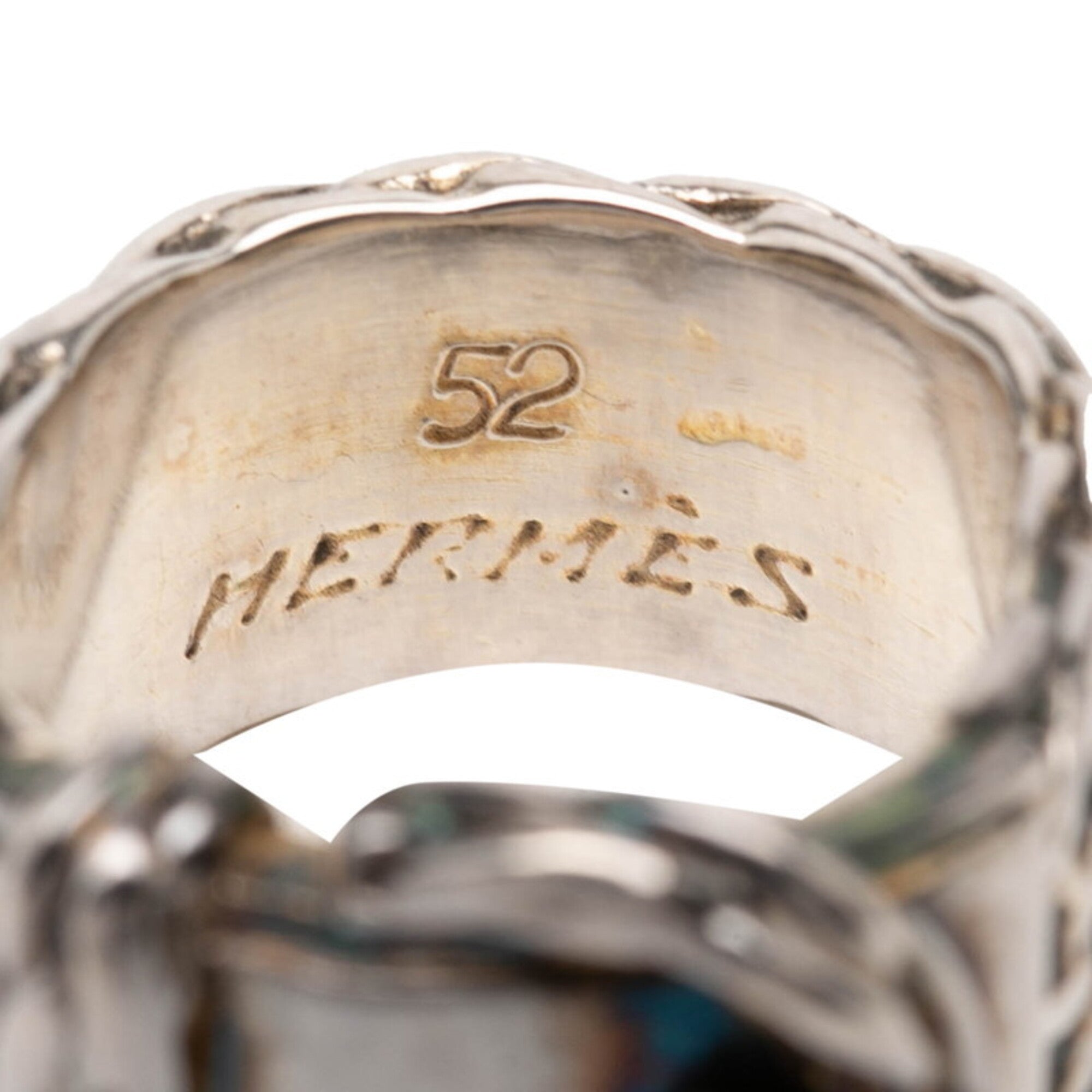 Hermes Silver Silver 925 Band Ring (Pre-Owned)