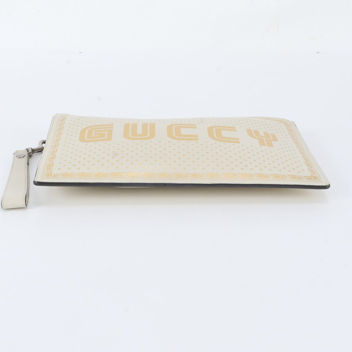 Gucci Ivory Leather Clutch Bag Pouch (Pre-Owned)