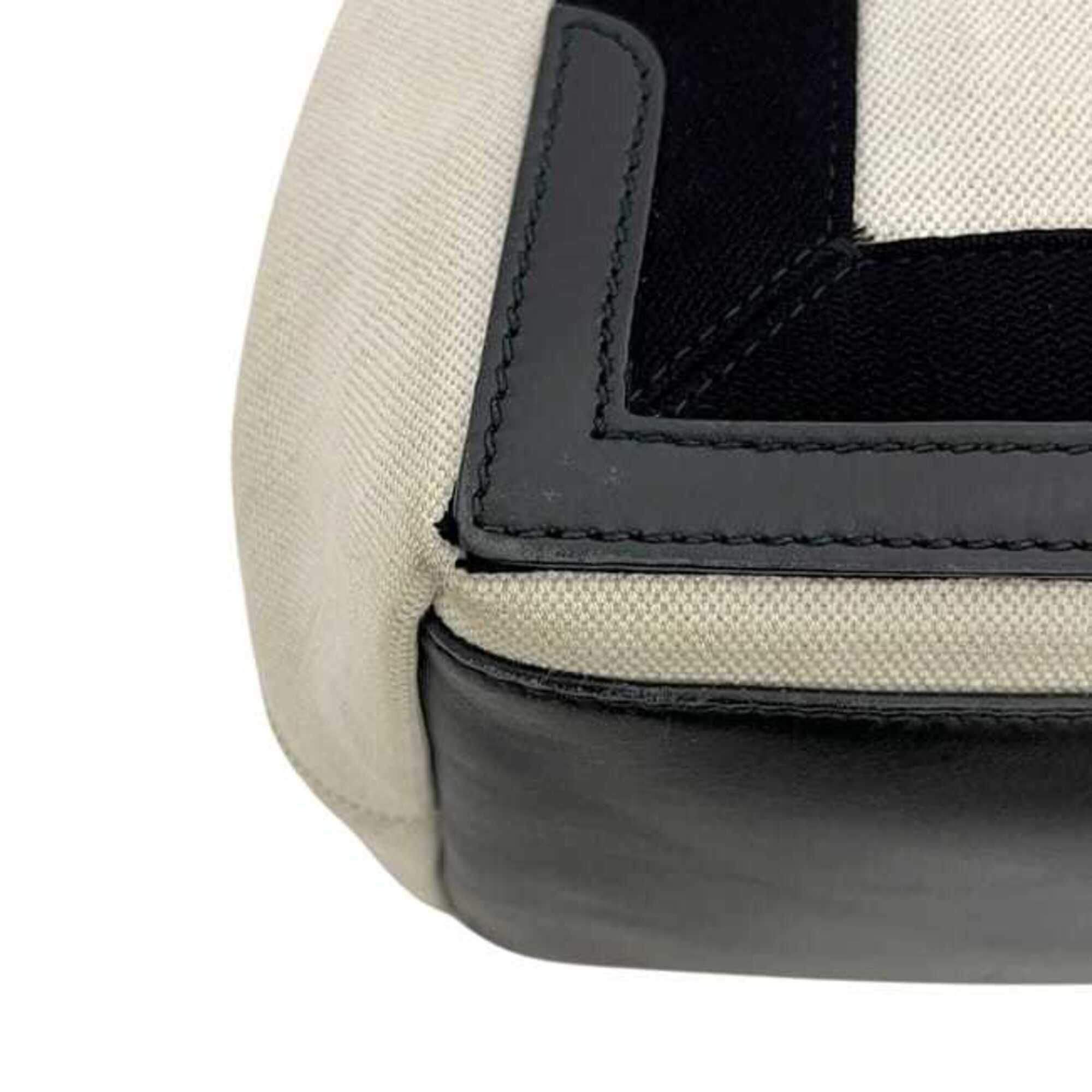Balenciaga Black White Canvas Leather Tote Bag (Pre-Owned)