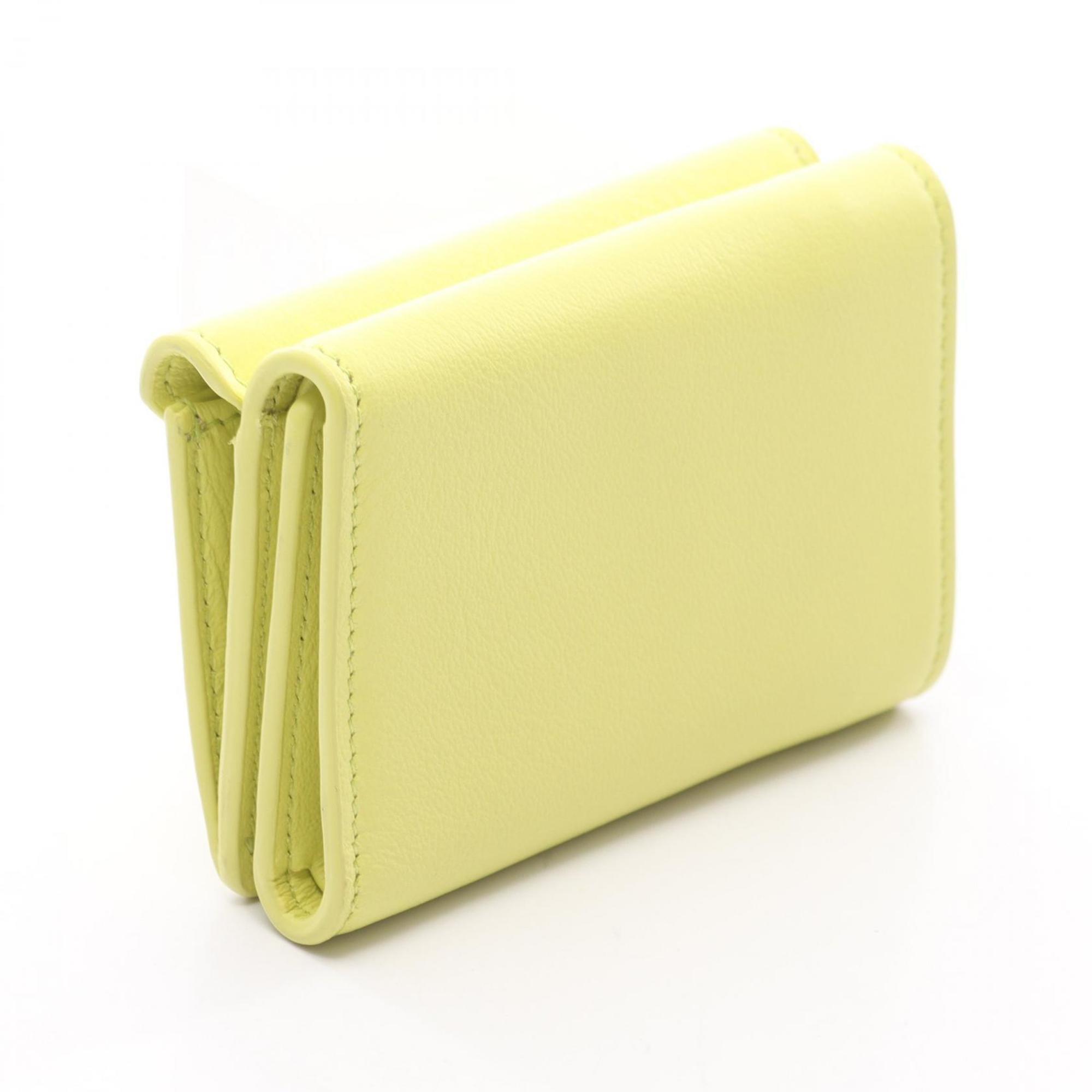 Balenciaga Yellow Leather Wallet (Tri-Fold) (Pre-Owned)