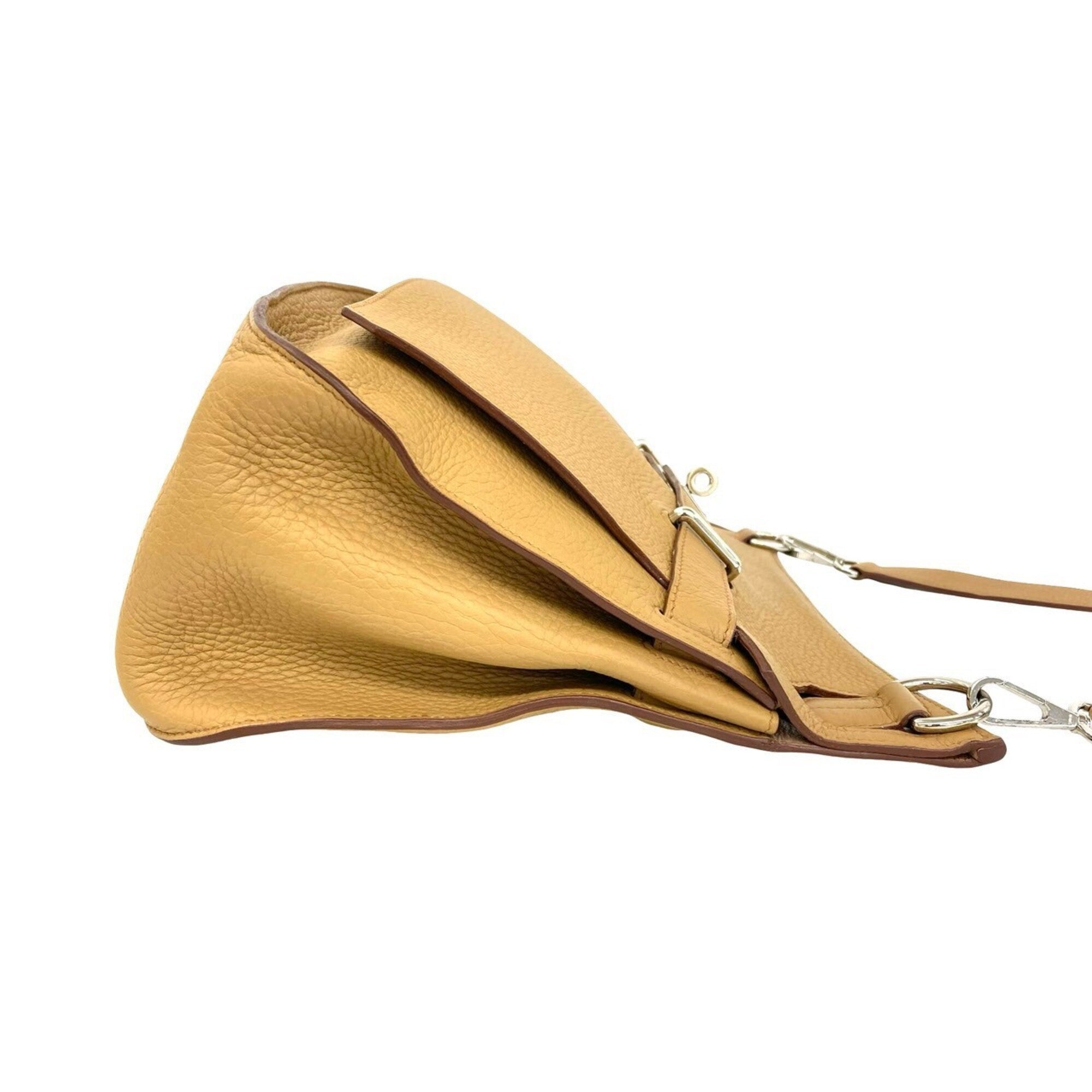 Hermes Beige Taurillon Clemence Leather Shoulder Bag (Pre-Owned)