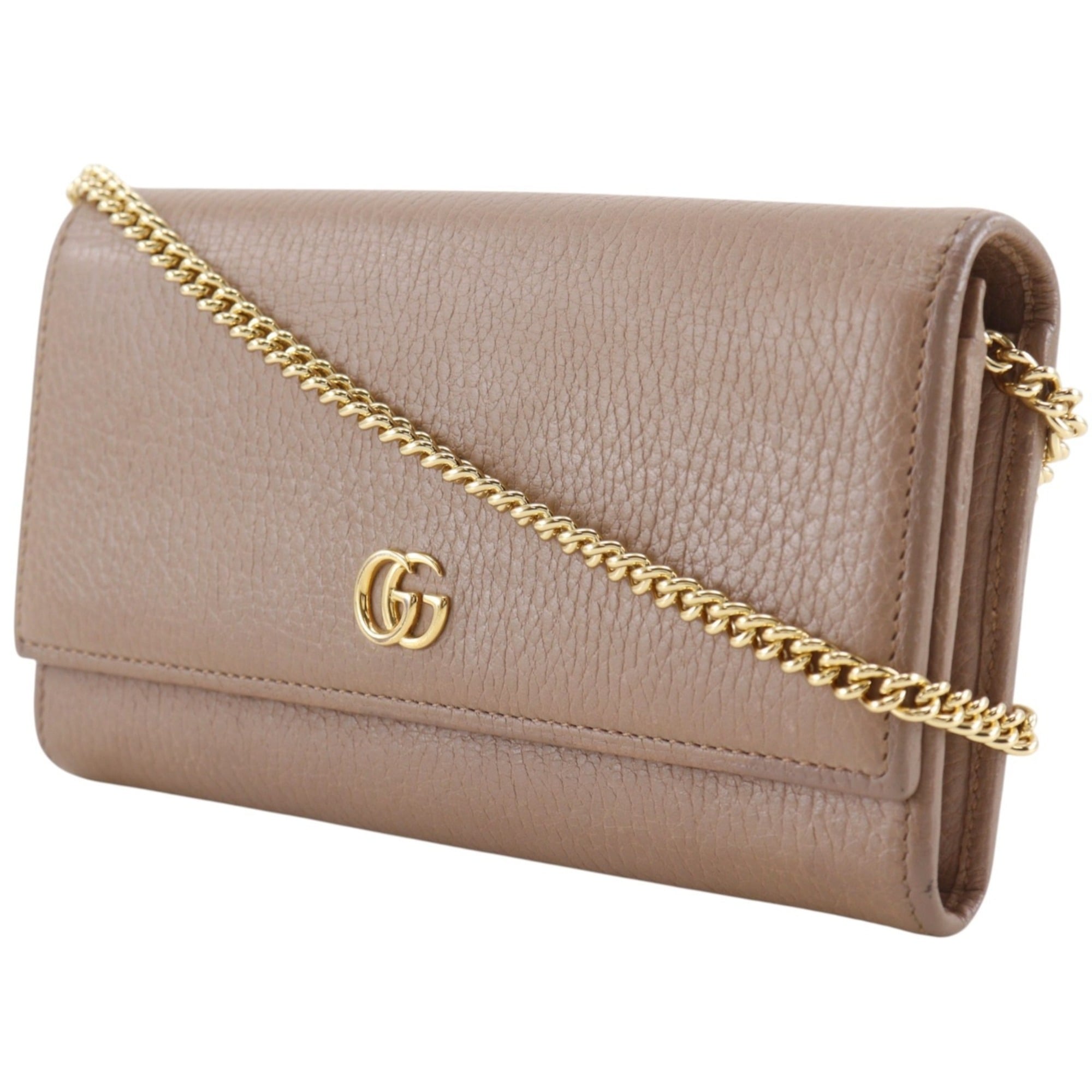 Gucci Beige Leather Chain/Shoulder Wallet (Pre-Owned)