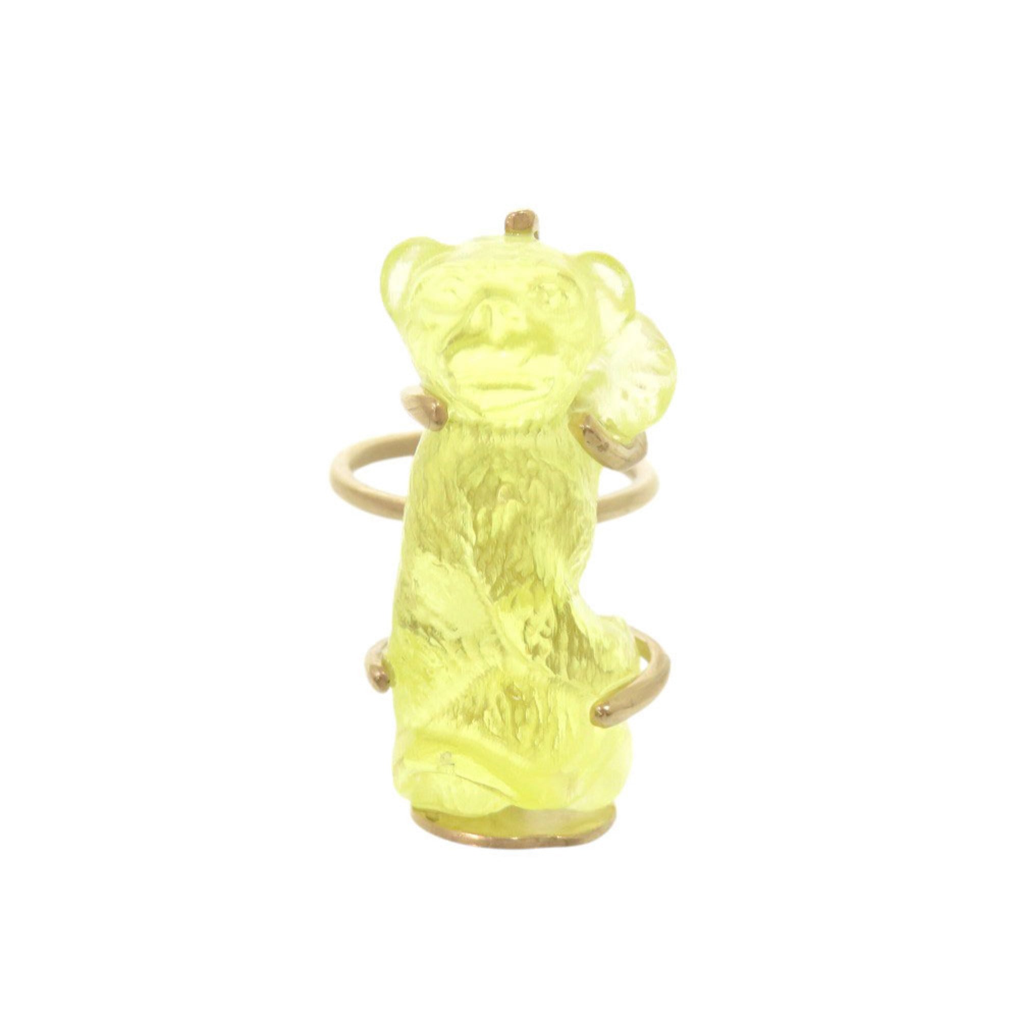 Christian Dior Gold Yellow Metal Plastic Band Ring (Pre-Owned)