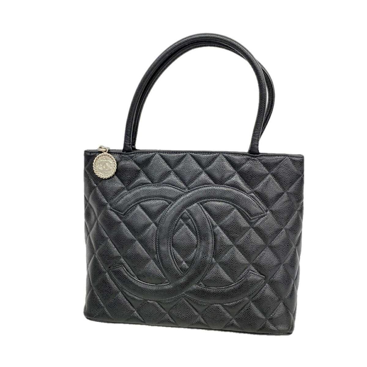 Chanel Black Grained Calfskin Tote Bag (Pre-Owned)