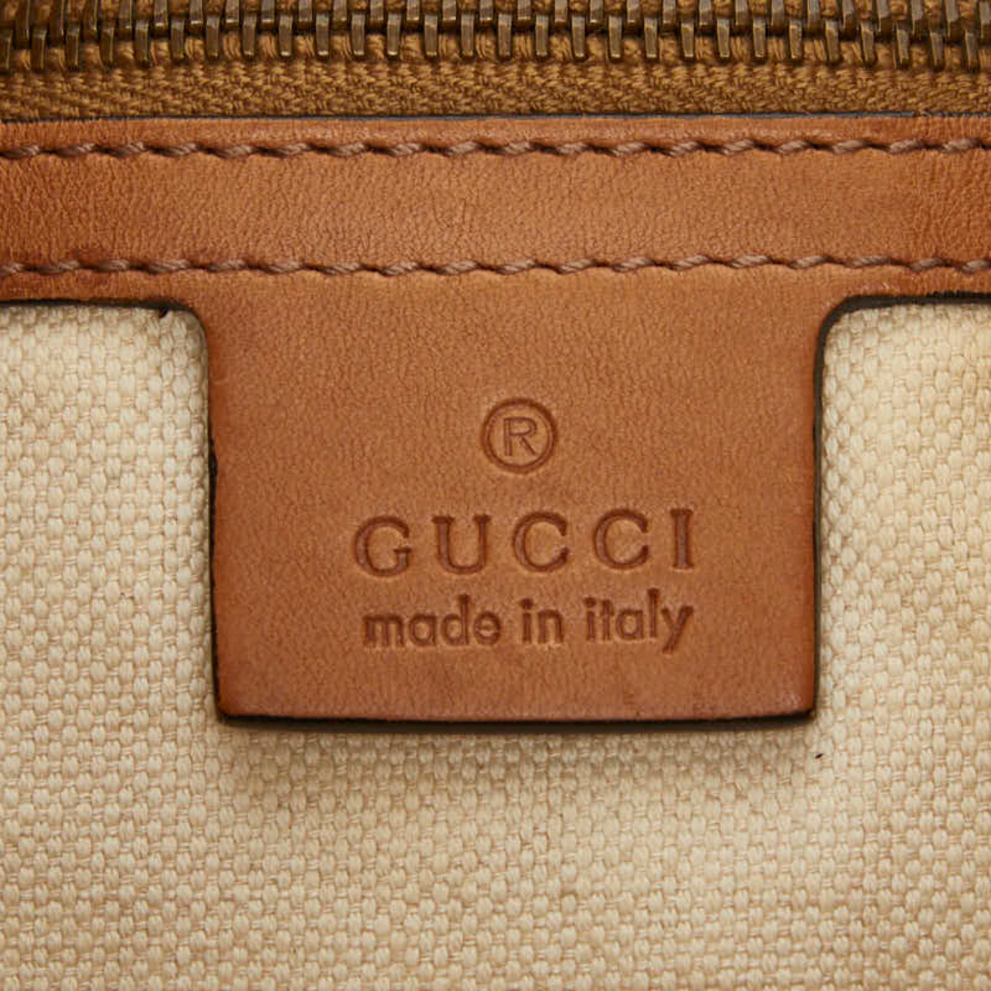 Gucci Gg Canvas Beige Multi-Color Gg Canvas Leather Shoulder Bag (Pre-Owned)