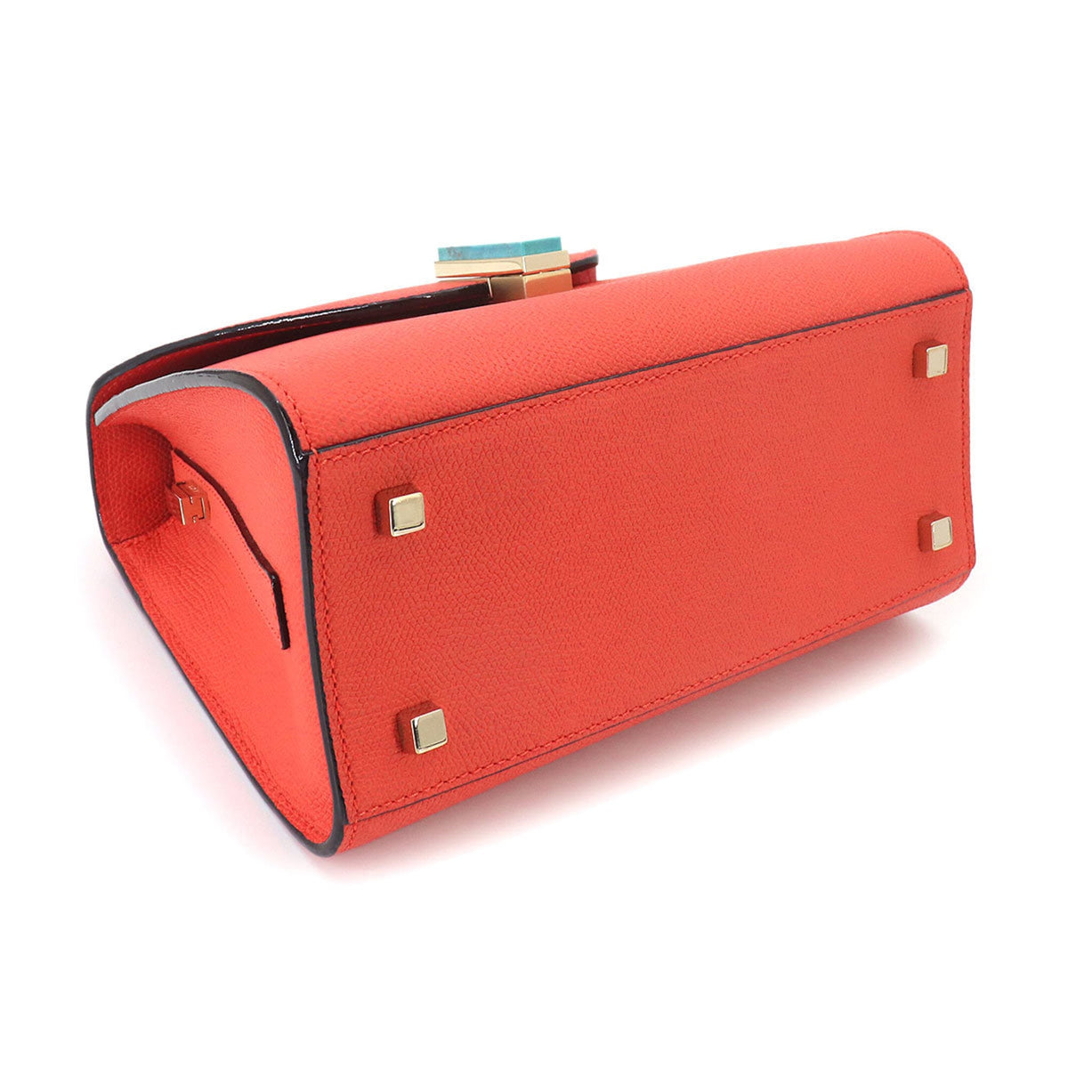 Valextra Red Color Leather Handbag (Pre-Owned)