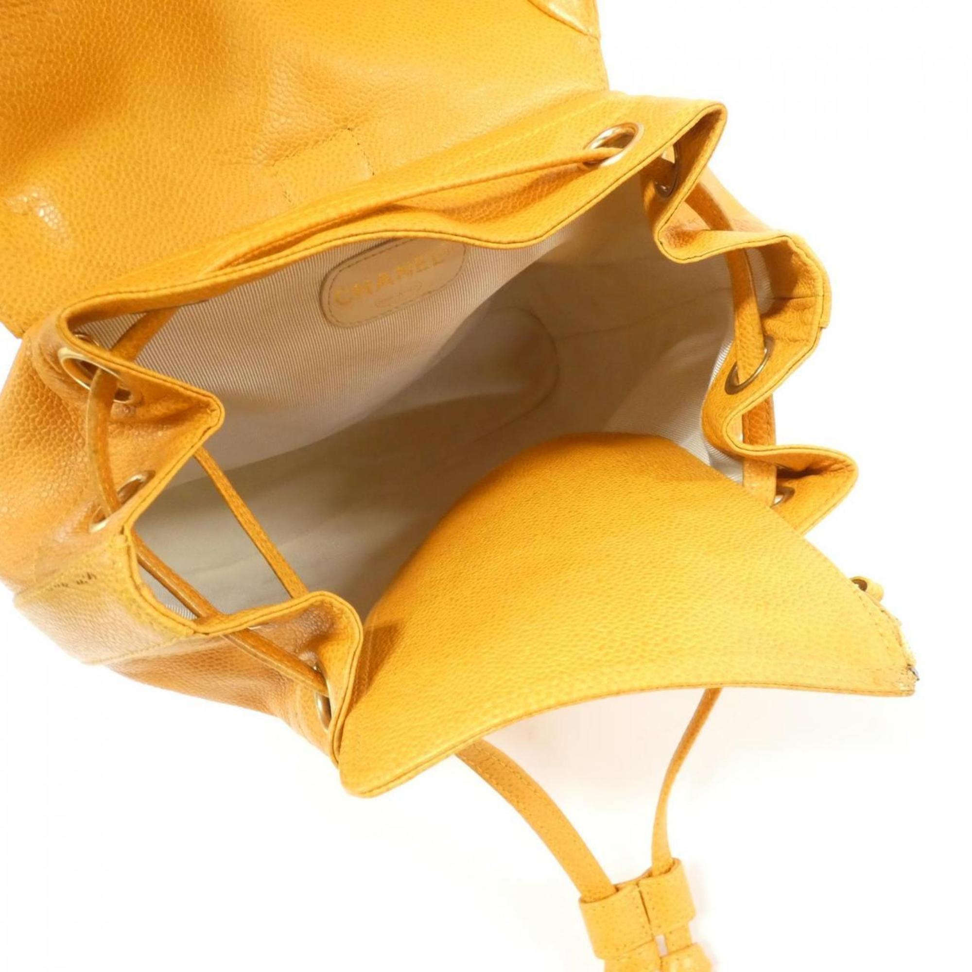 Chanel Orange Caviar Leather Backpack (Pre-Owned)
